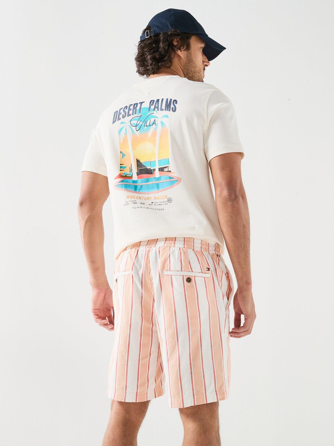 tommy-hilfiger-pastel-stripe-shorts-orangestillFront