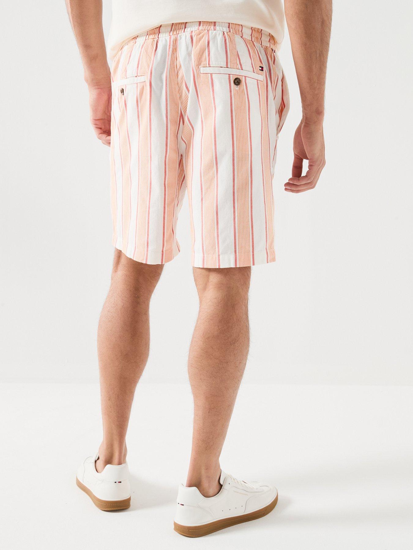 tommy-hilfiger-pastel-stripe-shorts-orangeoutfit