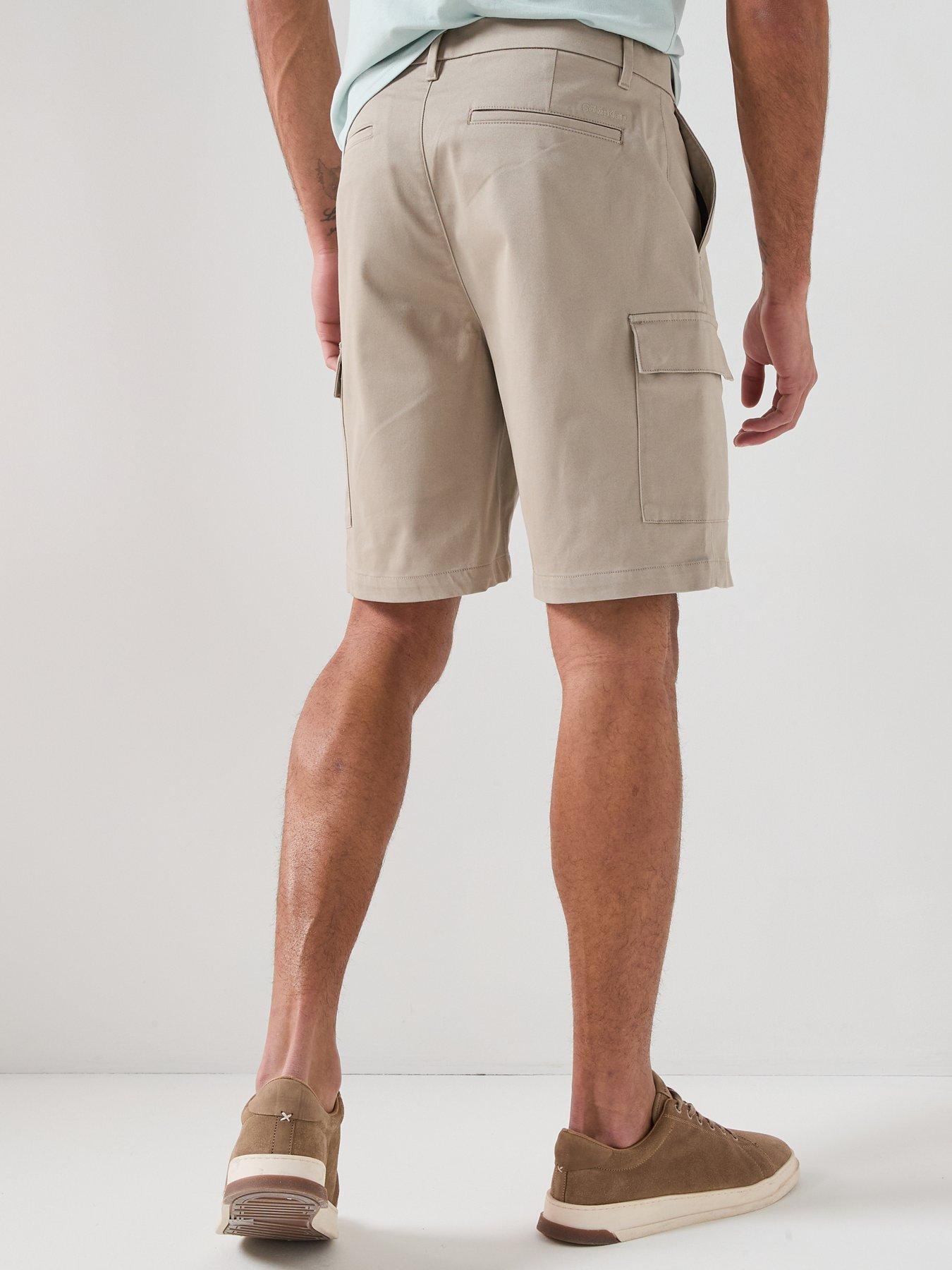 Image 2 of 6 of Calvin Klein Calvin Klein Refined Stretch Cargo Shorts - Beige