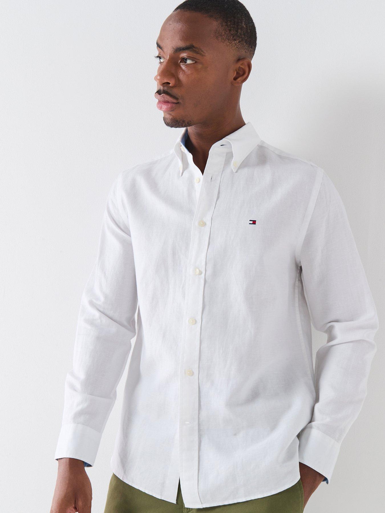 Tommy Hilfiger Regular Fit Linen Blend Shirt - White