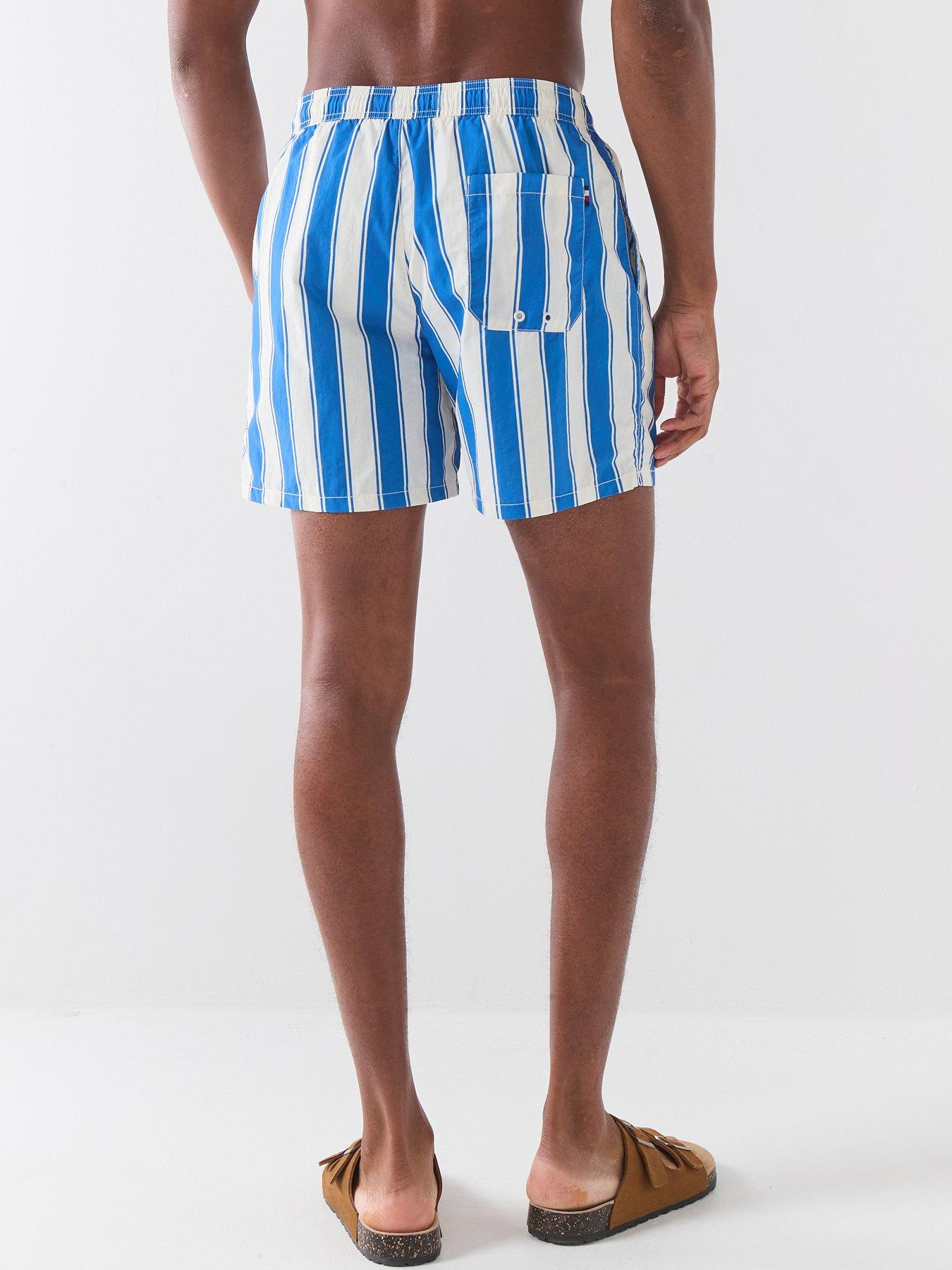tommy-hilfiger-essential-striped-medium-swim-shorts-bluestillFront