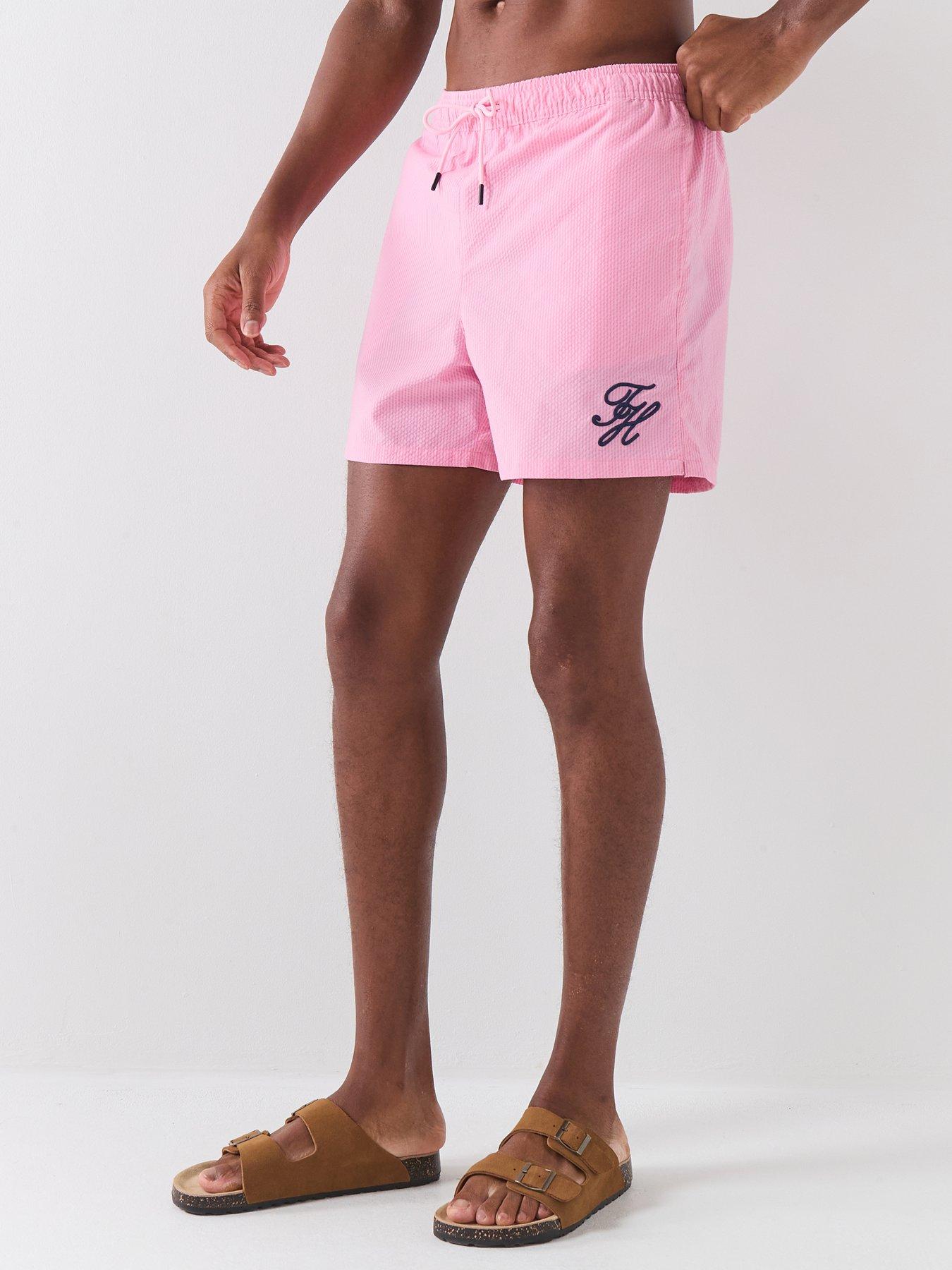 Tommy Hilfiger Mono Script Ithaca Medium Swim Shorts - Pink