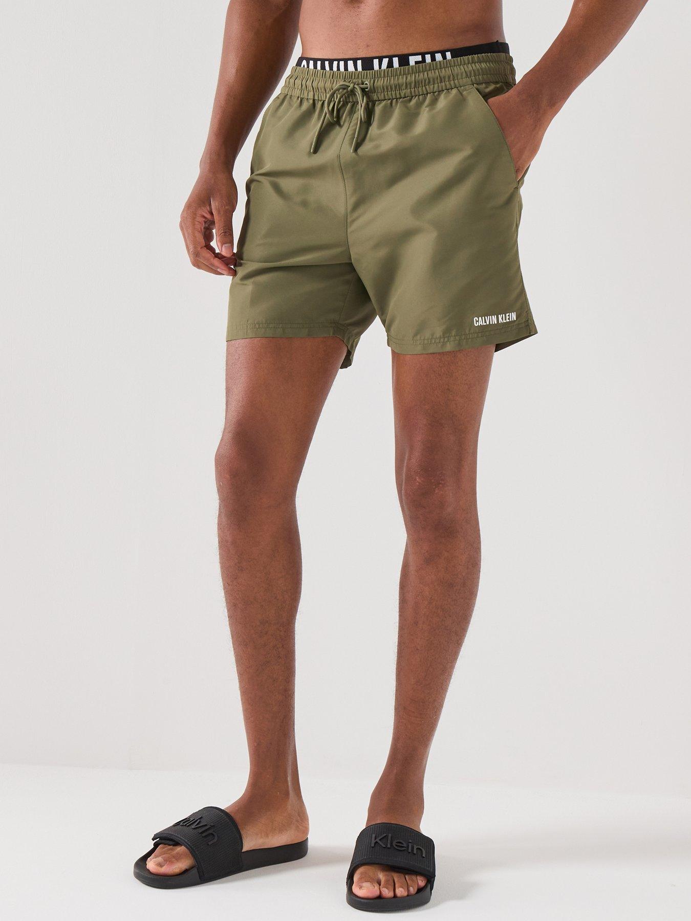 Calvin Klein Intense Power Double Waistband Medium Swim Shorts - Green