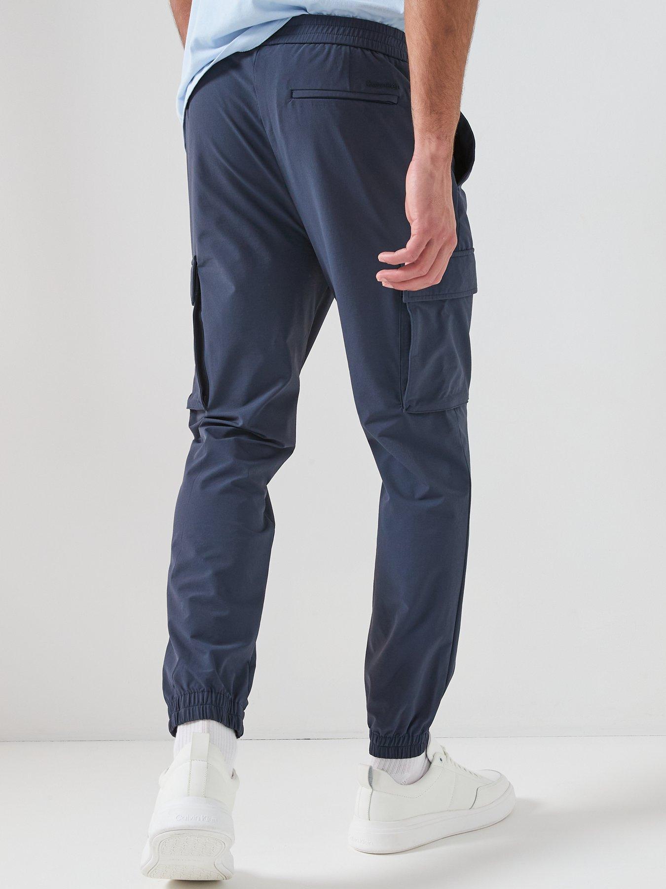 calvin-klein-tech-dobby-cargo-pants-bluestillFront