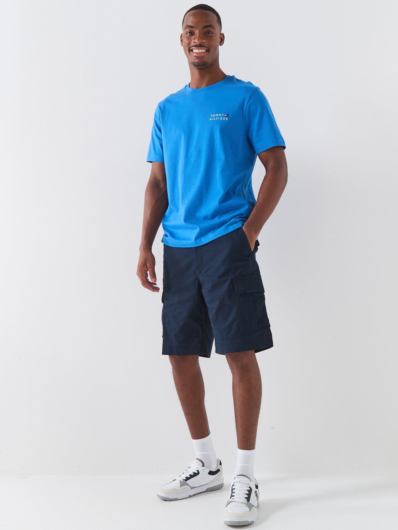 Image 5 of 5 of Tommy Hilfiger Embroidered Stacked Logo Back Print T-Shirt - Blue