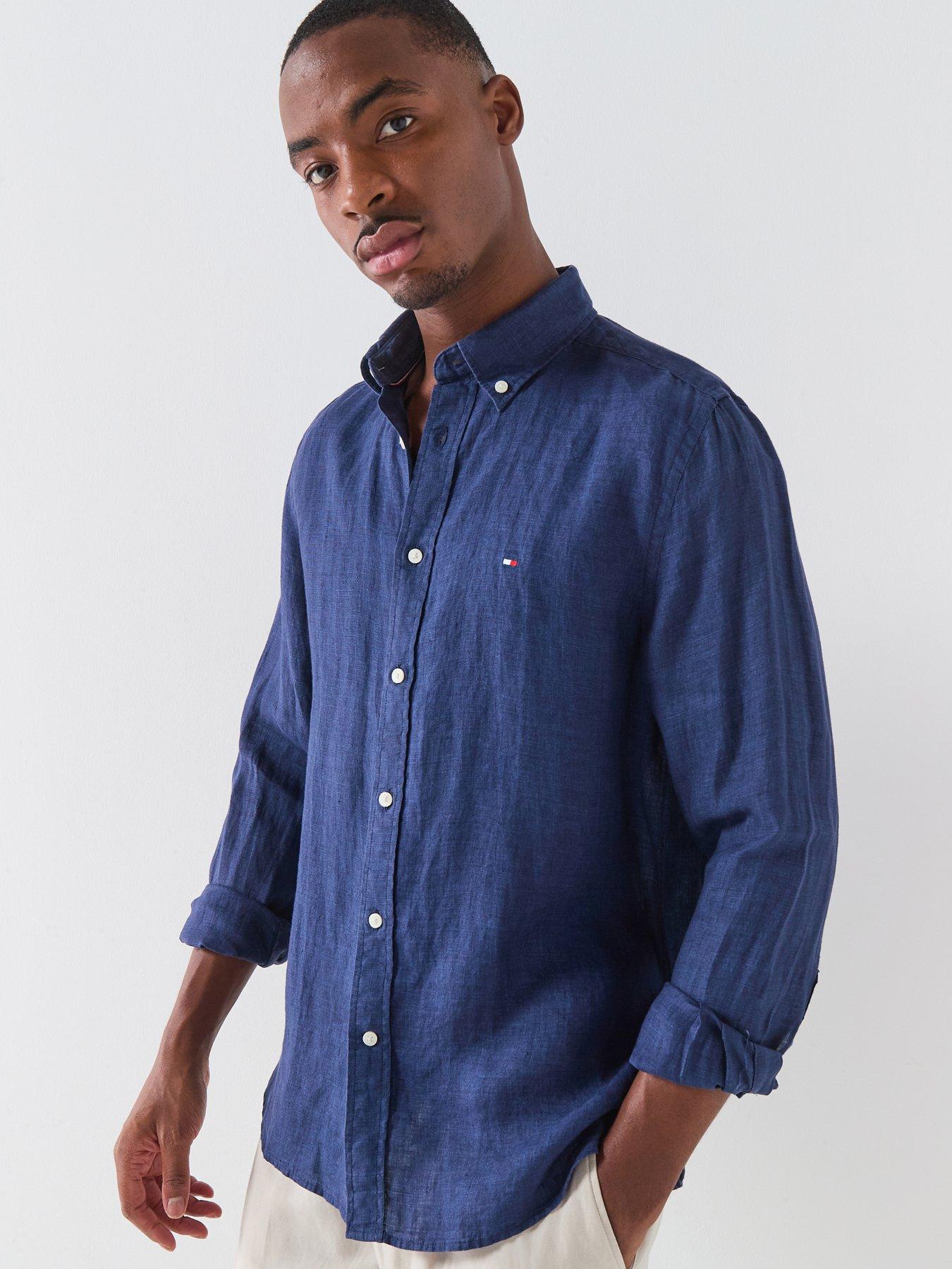 Tommy Hilfiger Pigment Dyed Linen Shirt - Navy