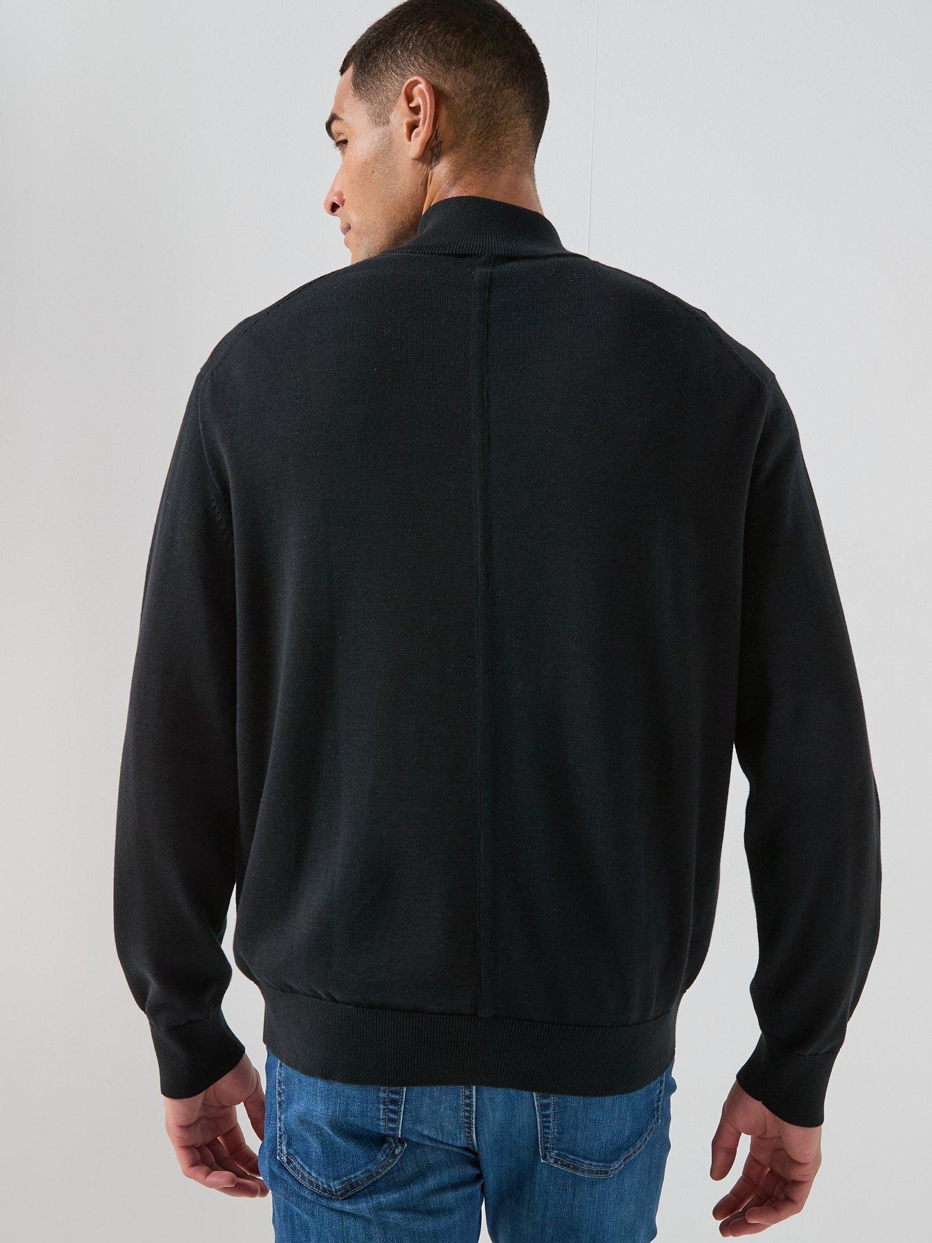 Image 2 of 6 of Calvin Klein Supima Cotton 1/2 Zip Knitted Jumper - Black