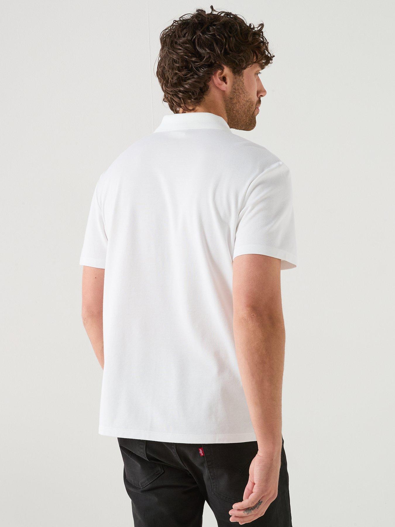 Image 2 of 6 of Calvin Klein Tech Interlock Short Sleeve Polo Shirt - White