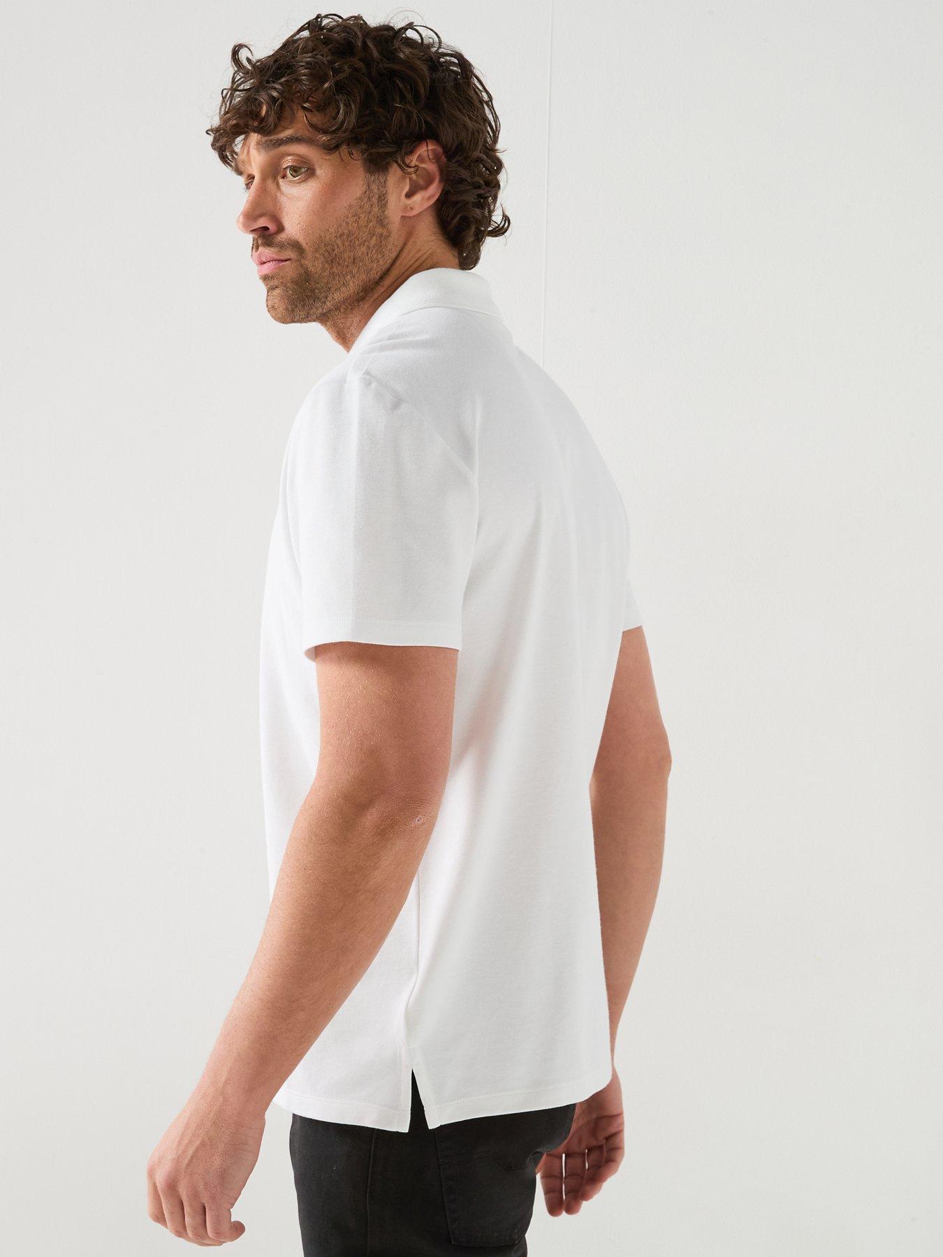 Image 5 of 6 of Calvin Klein Tech Interlock Short Sleeve Polo Shirt - White