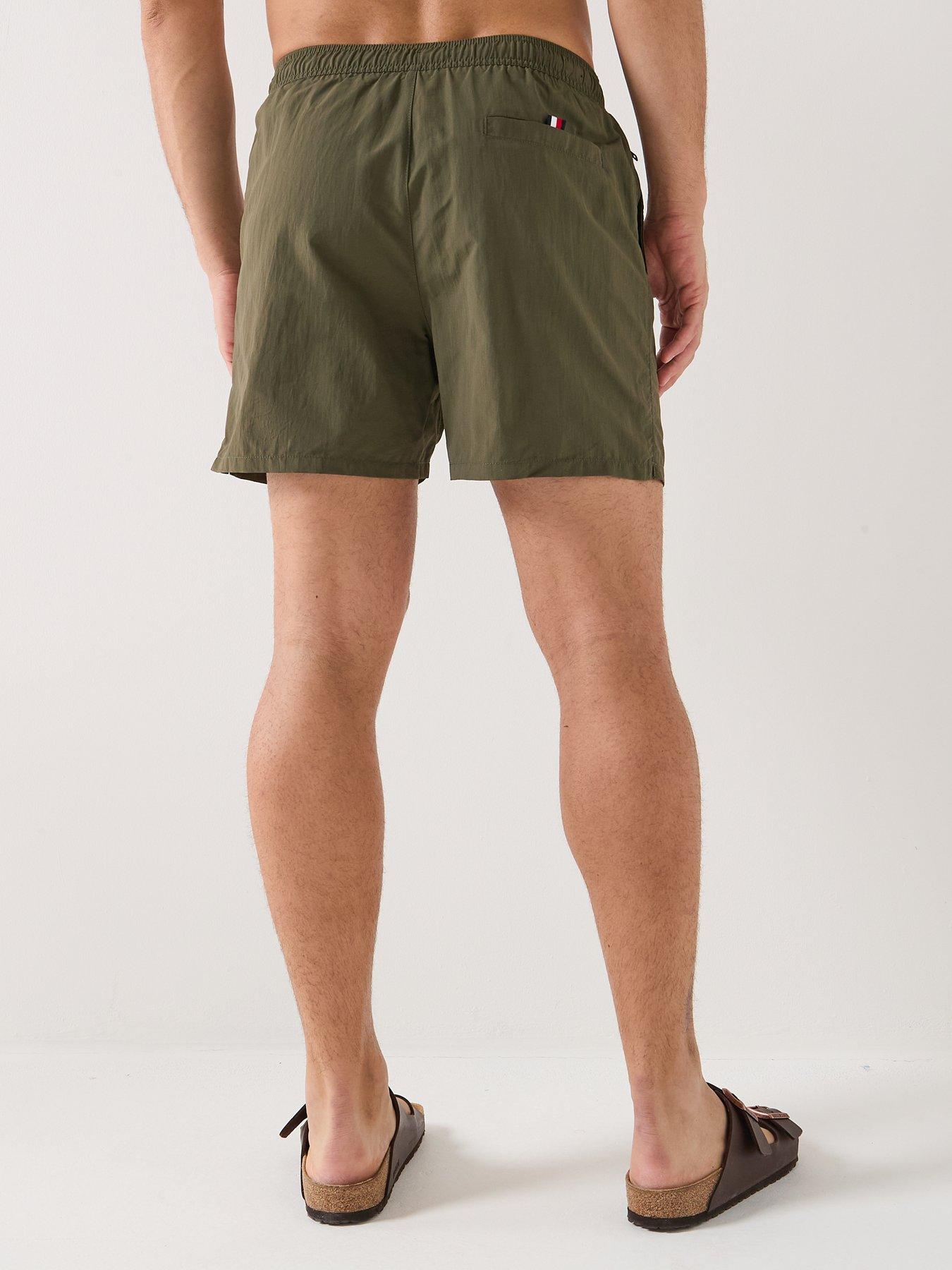Image 2 of 6 of Tommy Hilfiger Side Linear Logo Swimshorts - Green