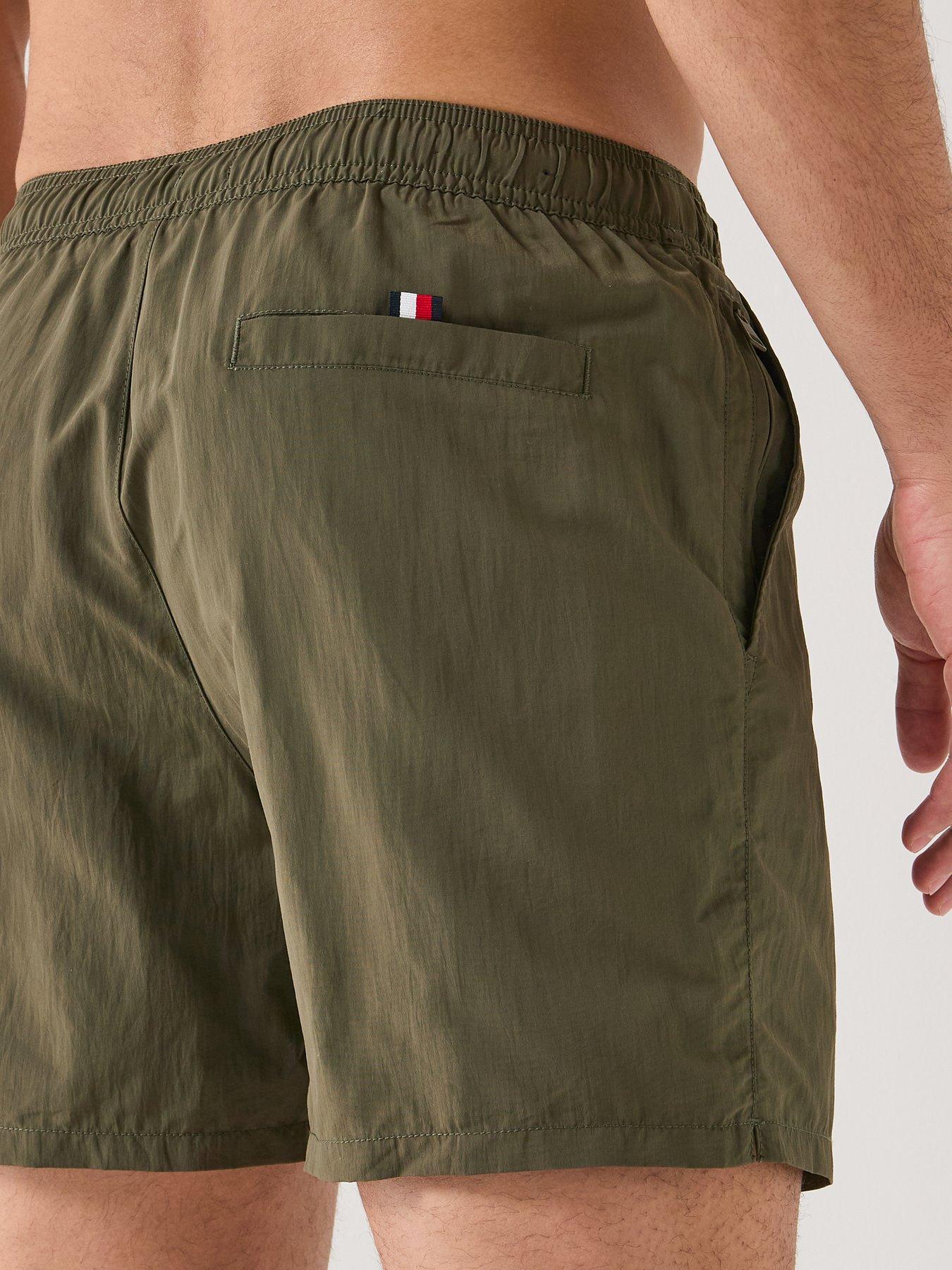 Image 4 of 6 of Tommy Hilfiger Side Linear Logo Swimshorts - Green