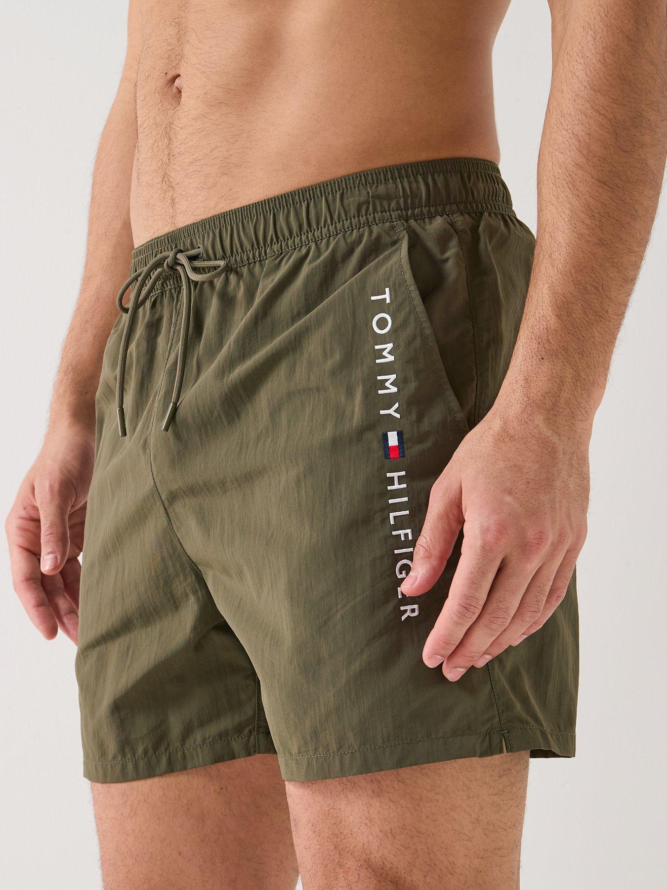 Image 6 of 6 of Tommy Hilfiger Side Linear Logo Swimshorts - Green