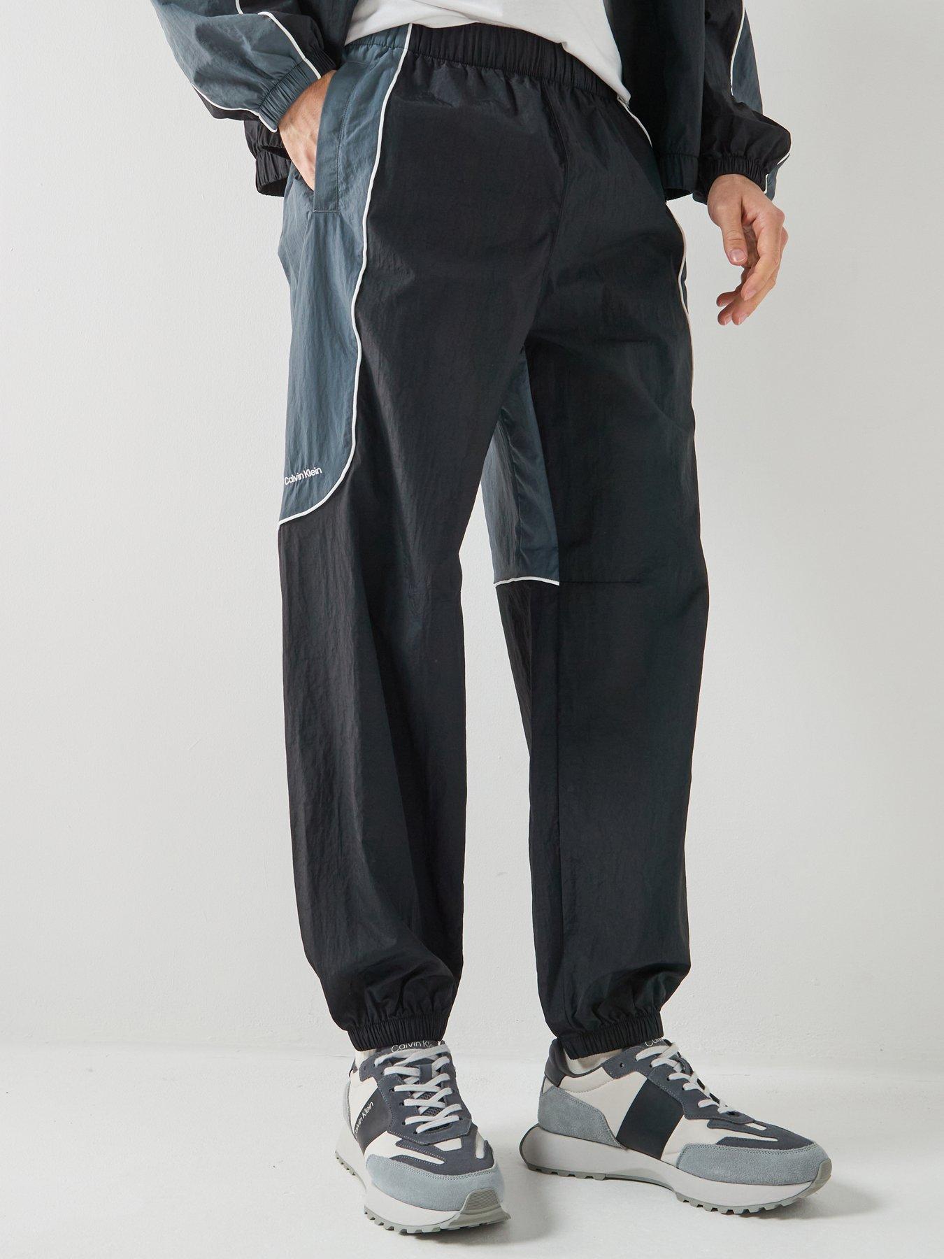 Calvin Klein Sport Calvin Klein Sport Go Out Commuter Colorblock Nylon Track Joggers - Black