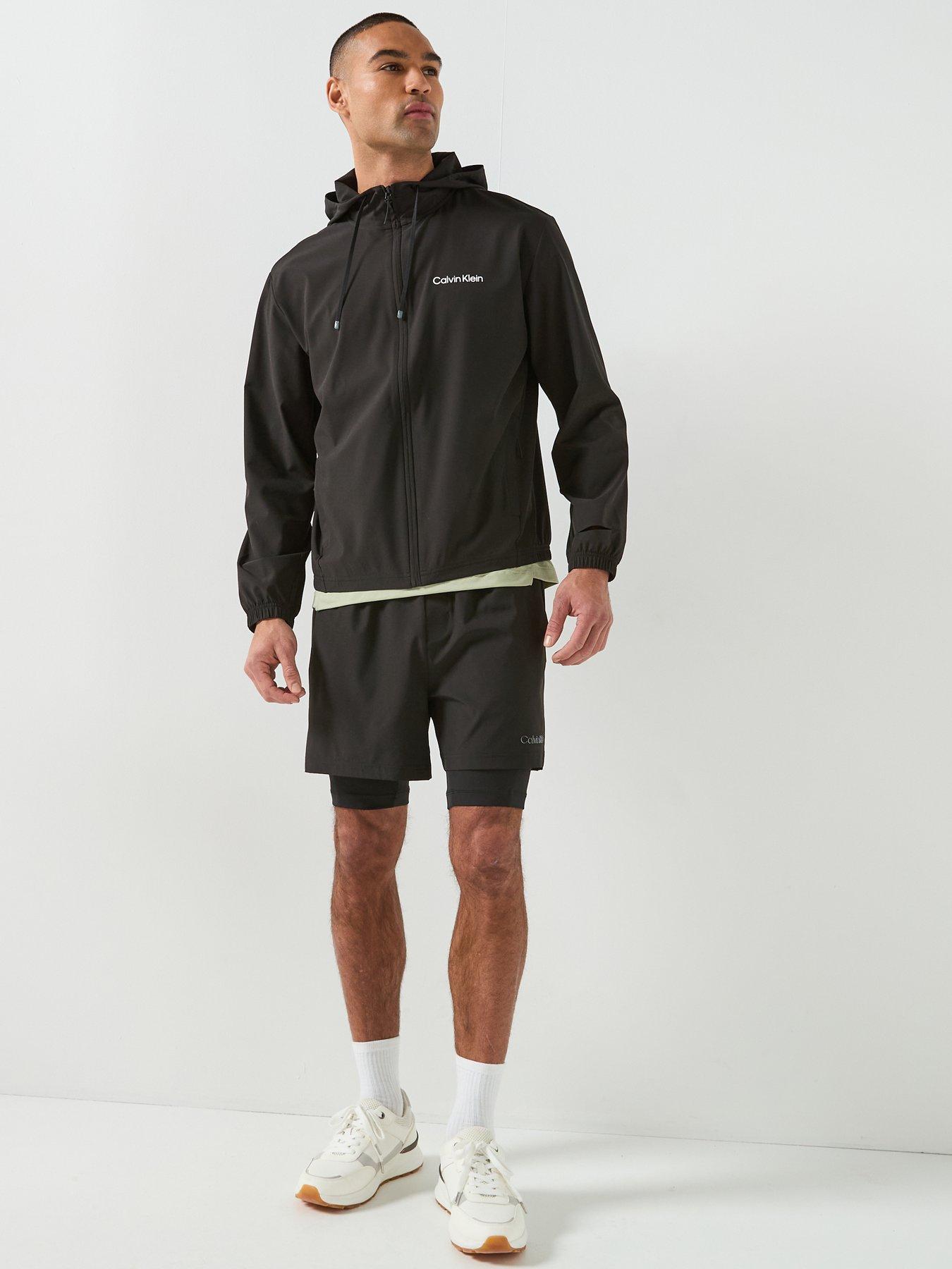 Image 3 of 6 of Calvin Klein Sport Work Out Woven 2-In-1 Shorts - Black