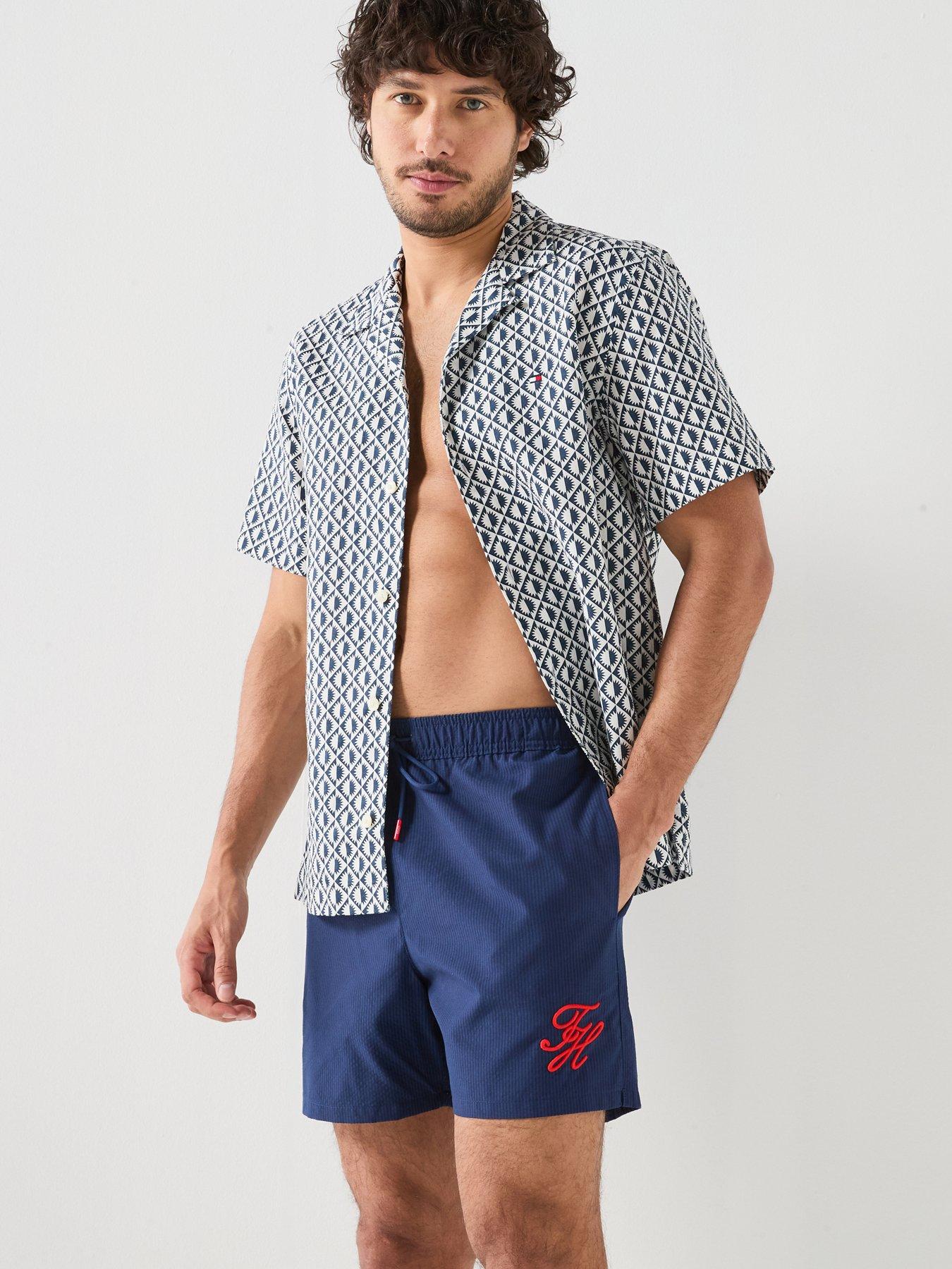 Tommy Hilfiger Mono Script Ithaca Medium Swim Shorts - Navy