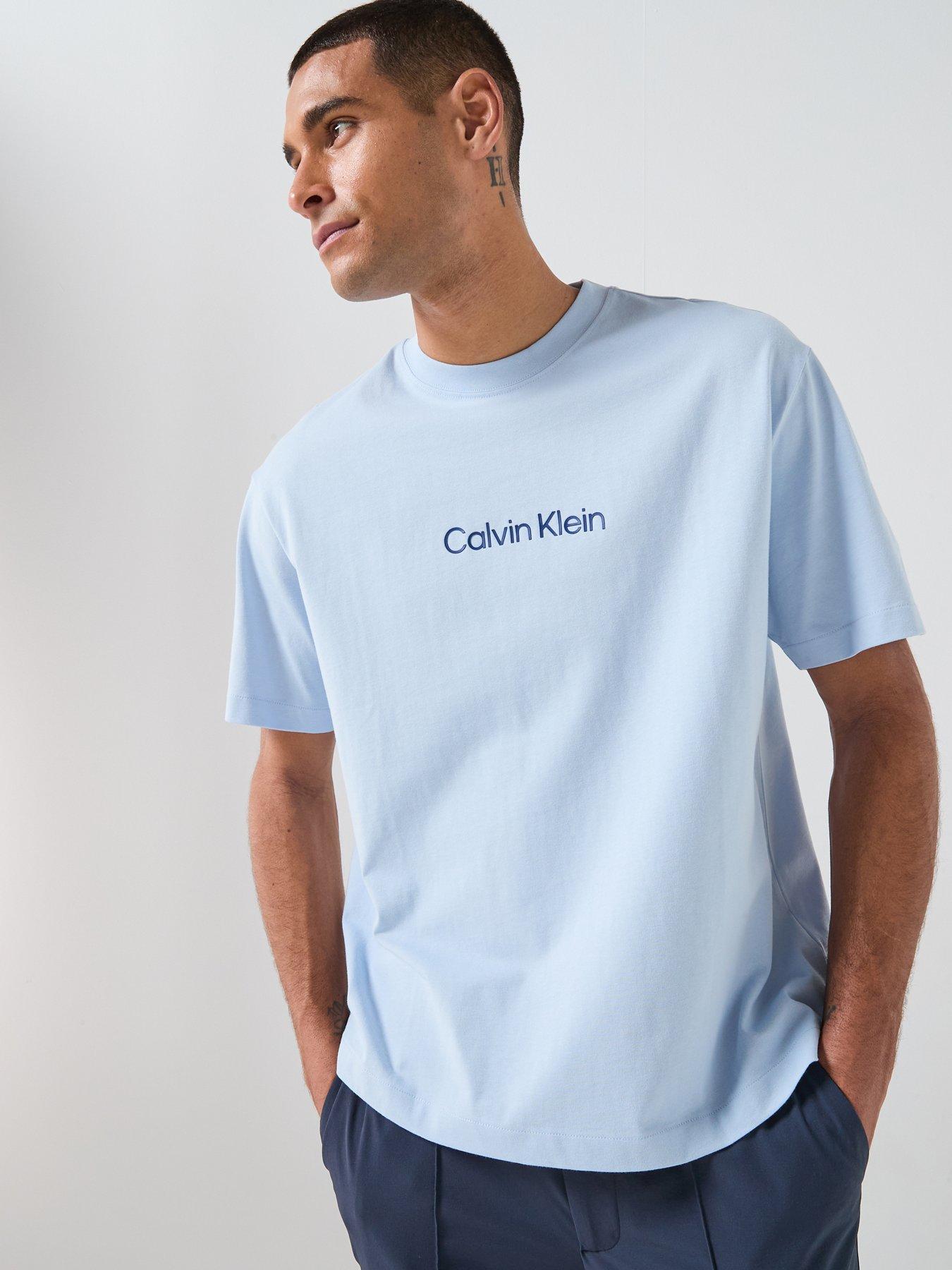 Image 4 of 6 of Calvin Klein Relaxed Fit Central Logo T-Shirt - Blue