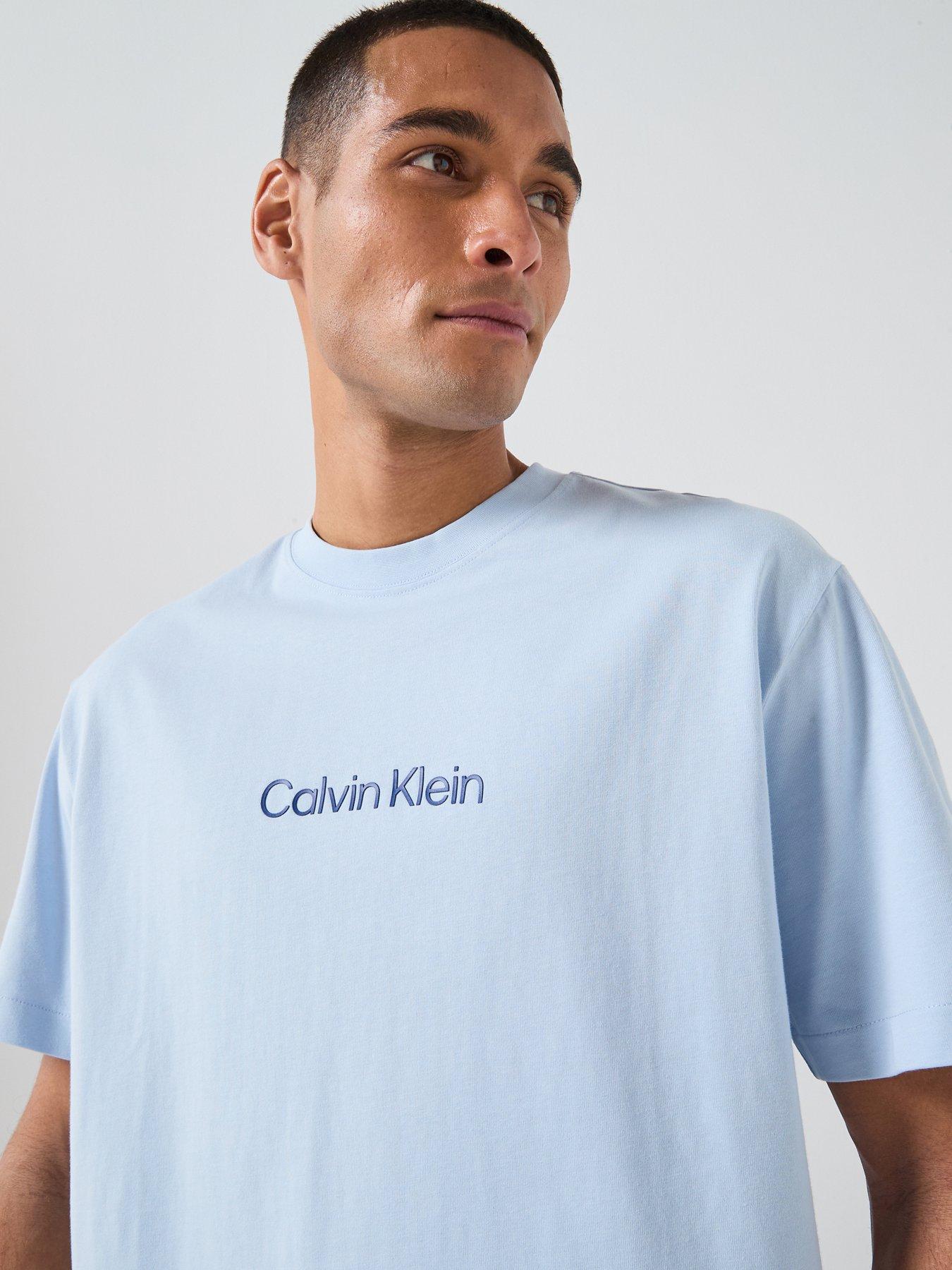 Image 5 of 6 of Calvin Klein Relaxed Fit Central Logo T-Shirt - Blue