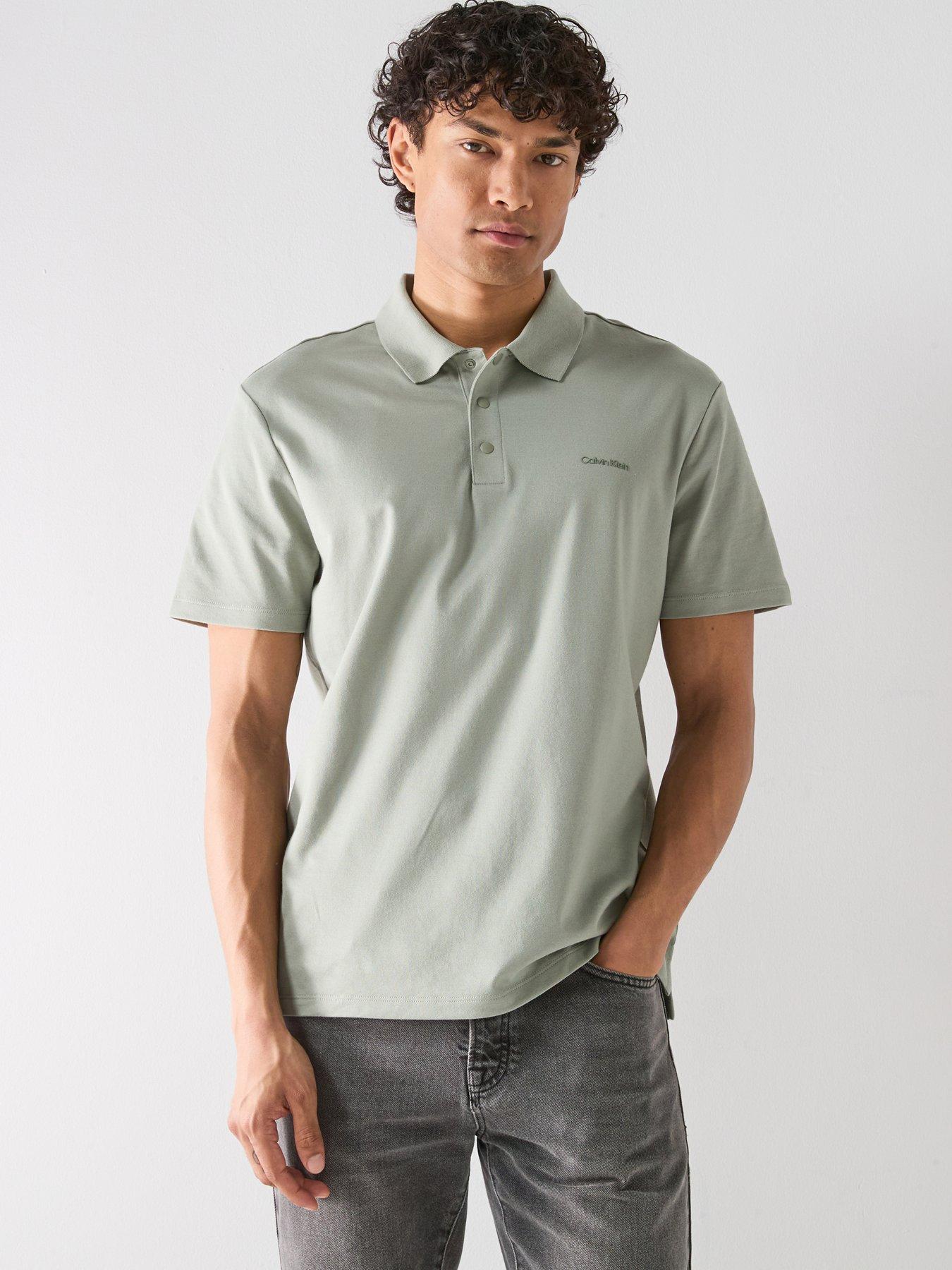 Calvin Klein Tech Interlock Short Sleeve Polo Shirt - Green