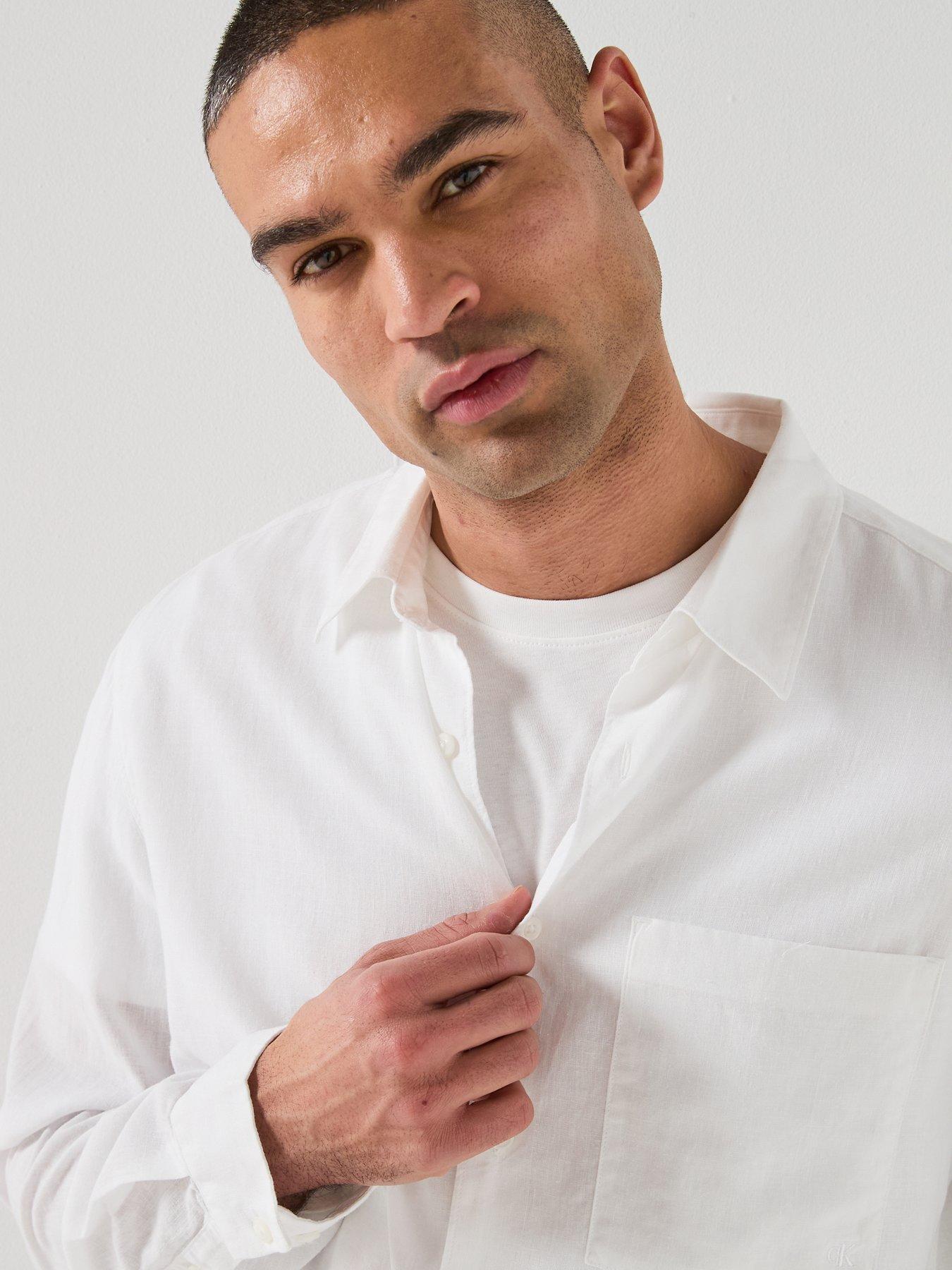 calvin-klein-classic-linen-shirt-plain-whitedetail