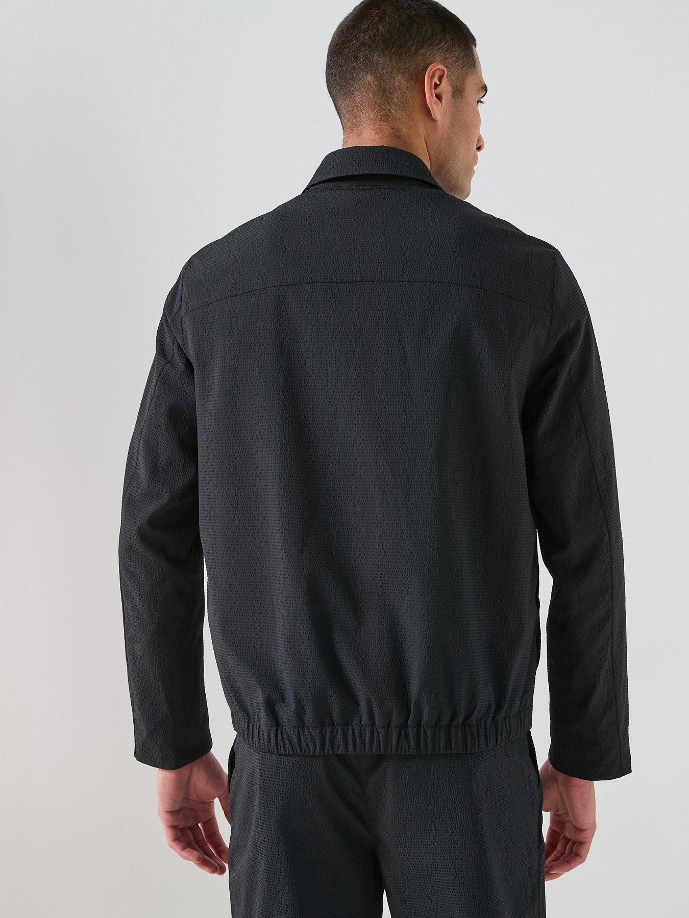 Image 2 of 6 of Calvin Klein Seersucker Zip Through Blouson Jacket - Black