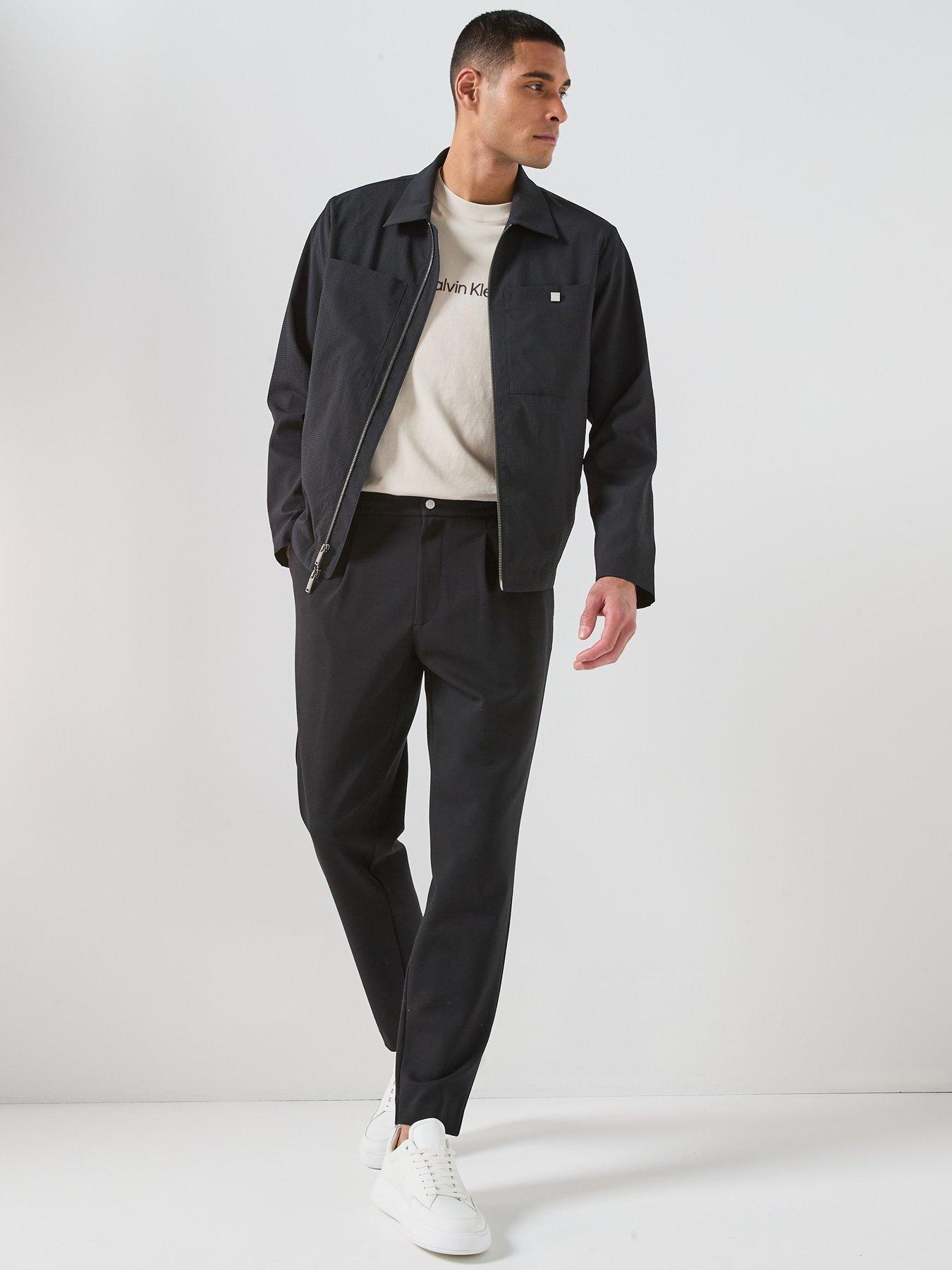Image 6 of 6 of Calvin Klein Seersucker Zip Through Blouson Jacket - Black