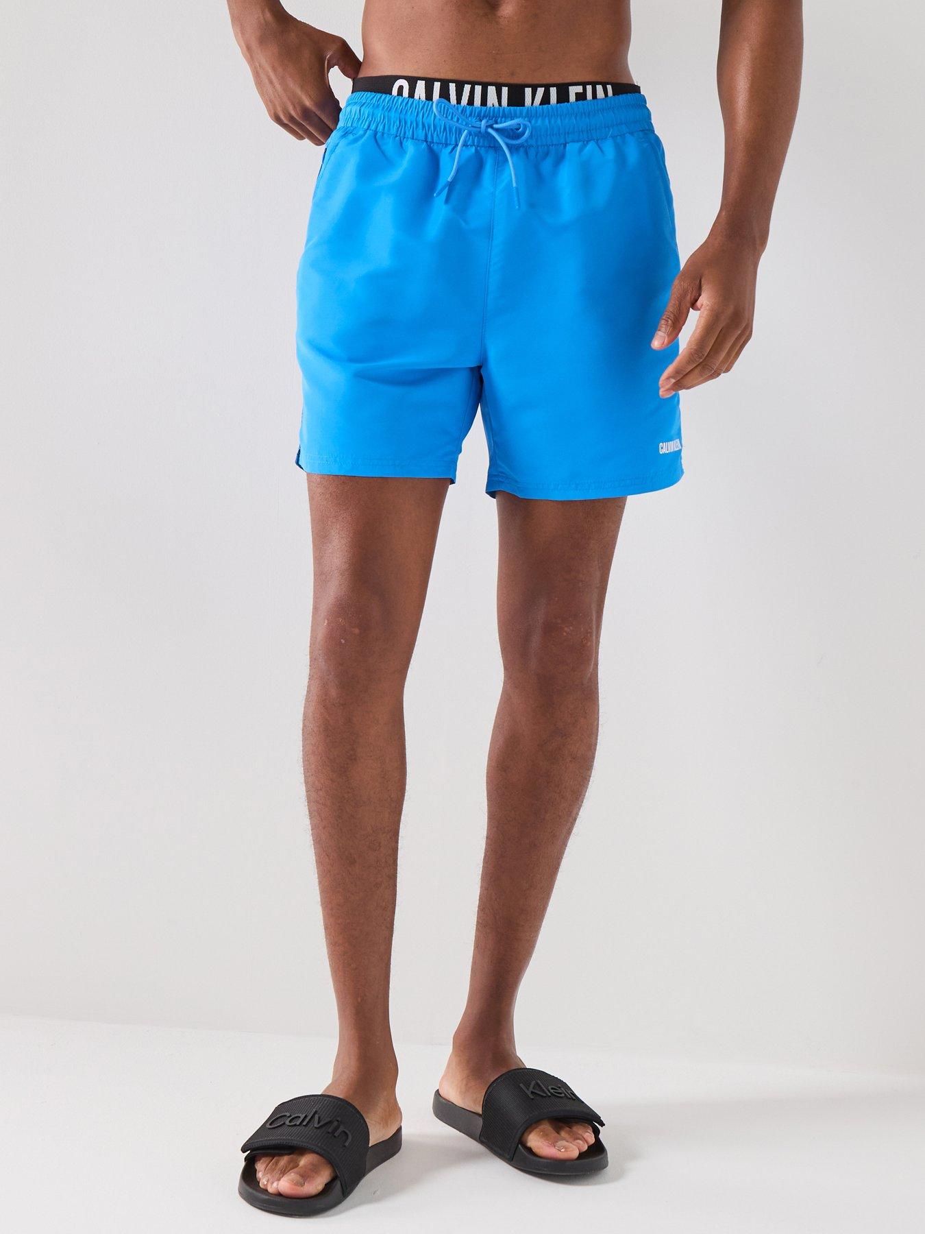 Calvin Klein Intense Power Double Waistband Medium Swim Shorts - Bright Blue