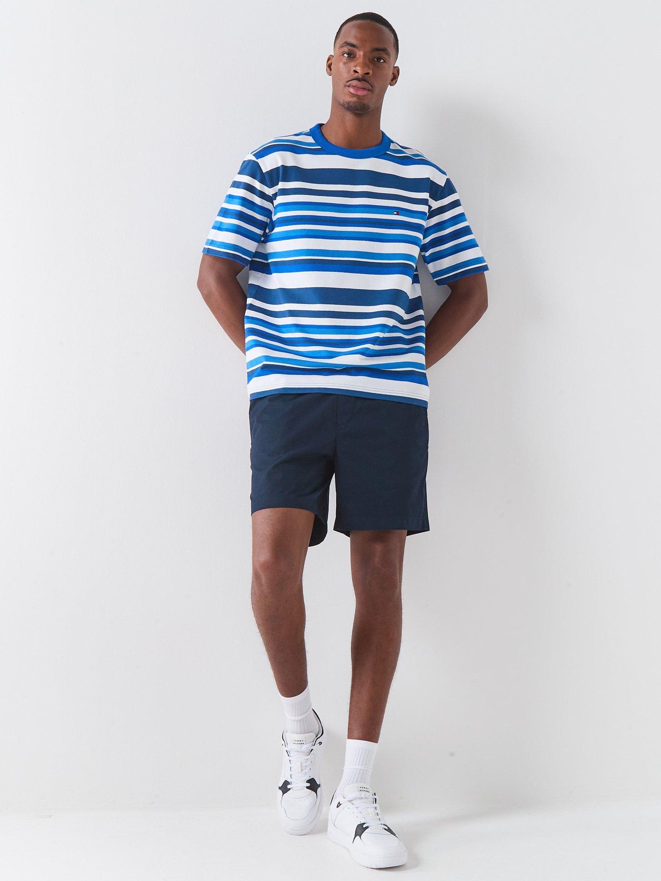 Image 5 of 5 of Tommy Hilfiger Multi Stripe Crepe T-Shirt - Blue