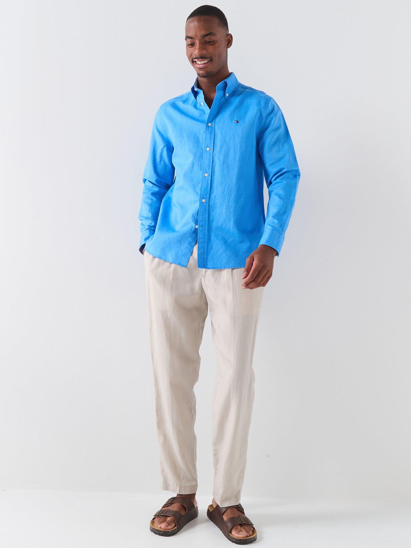 tommy-hilfiger-regular-fit-linen-blend-shirt-blueback