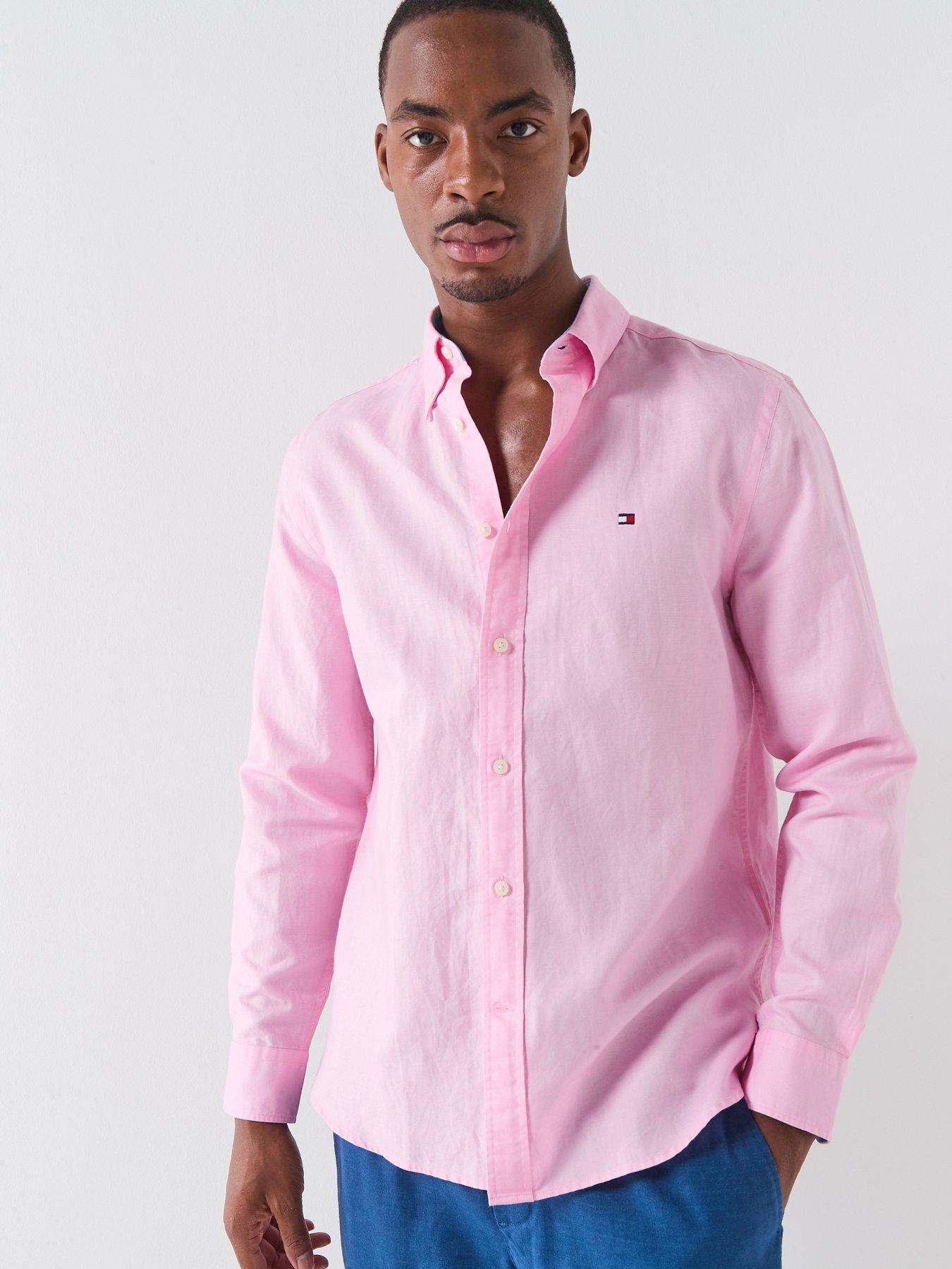 Tommy Hilfiger Tommy Hilfiger Regular Fit Linen Blend Shirt - Light Pink
