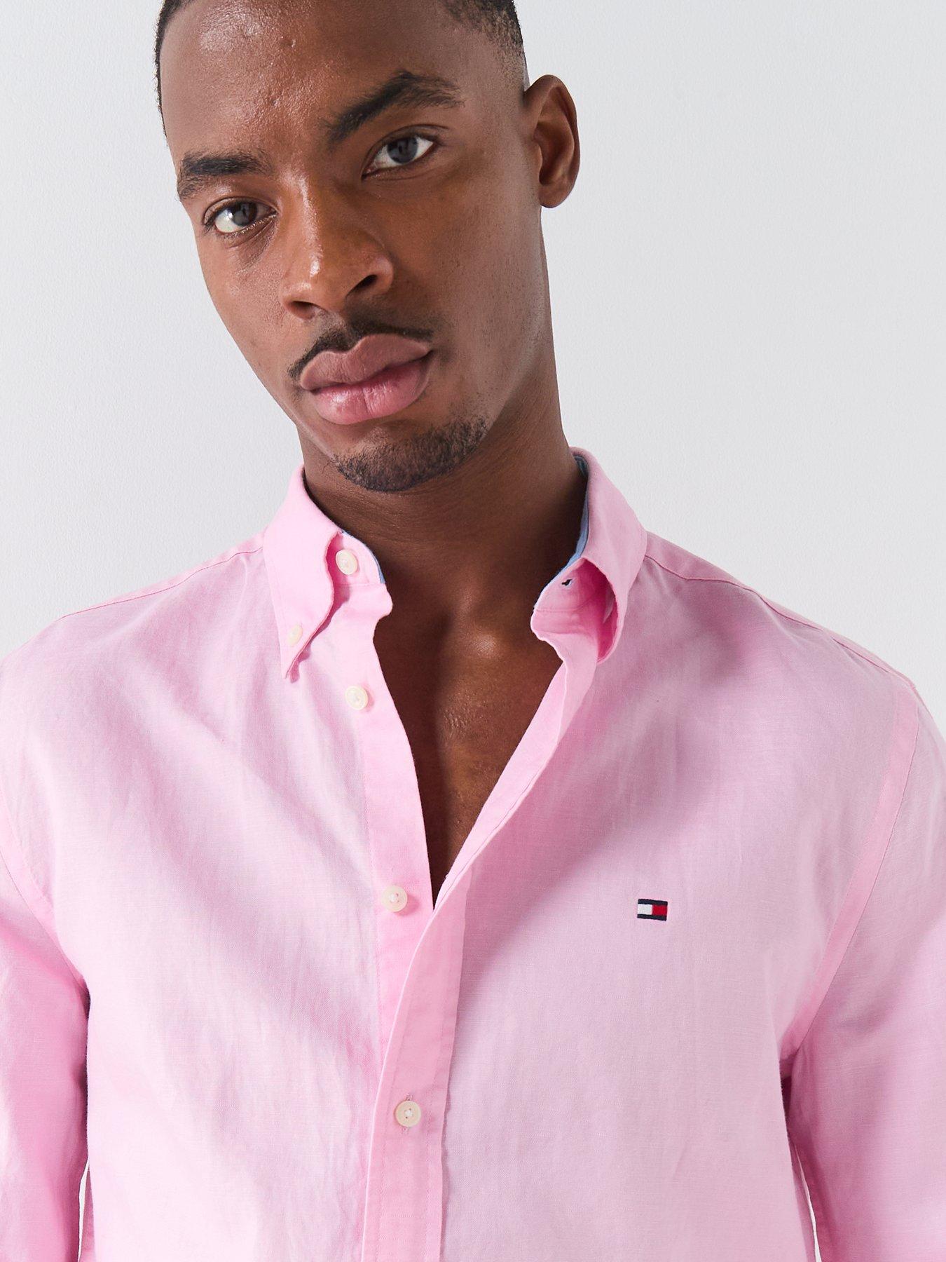 Image 4 of 4 of Tommy Hilfiger Regular Fit Linen Blend Shirt - Light Pink
