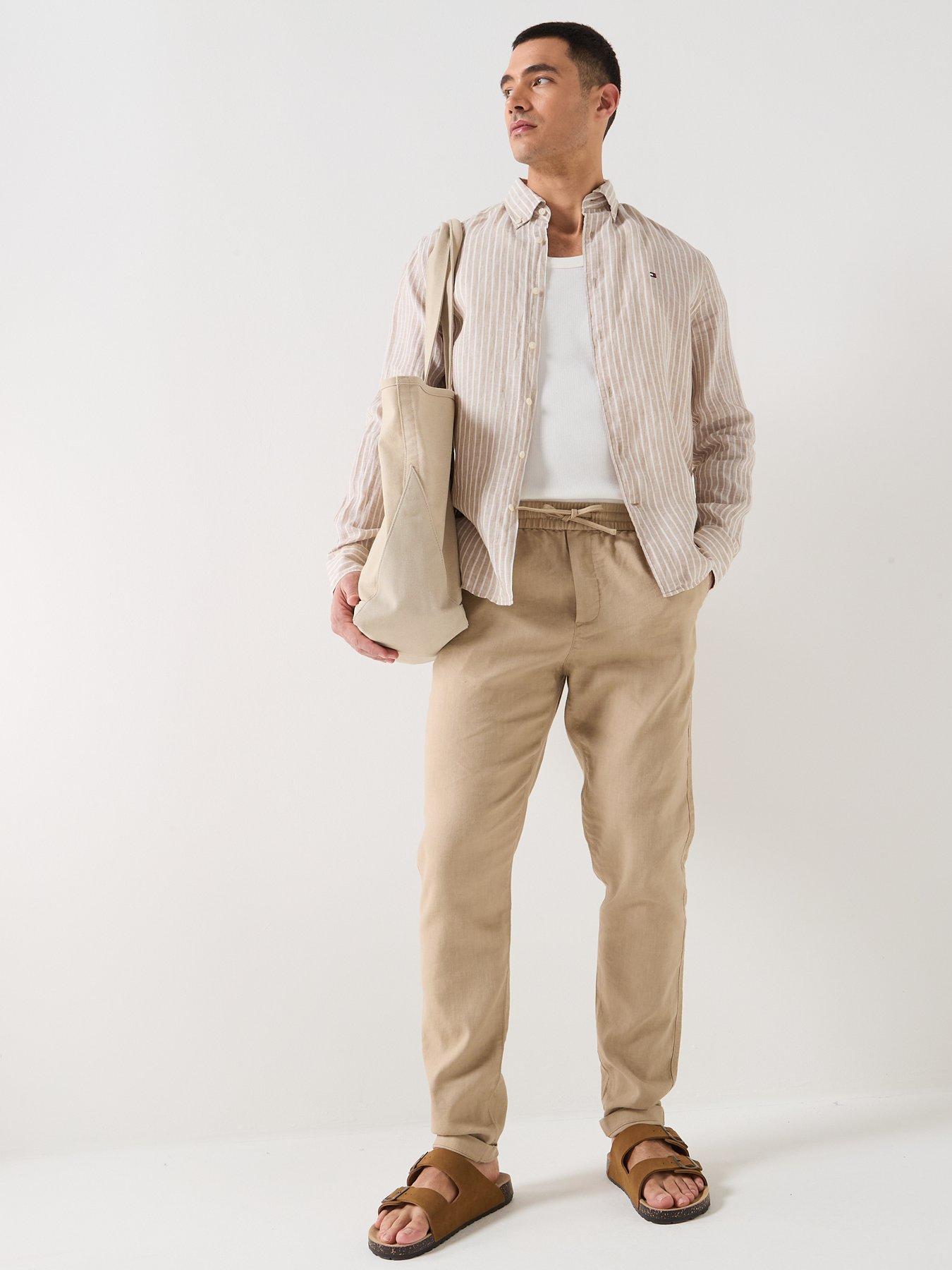 tommy-hilfiger-bengal-stripe-linen-shirt-light-beigeback