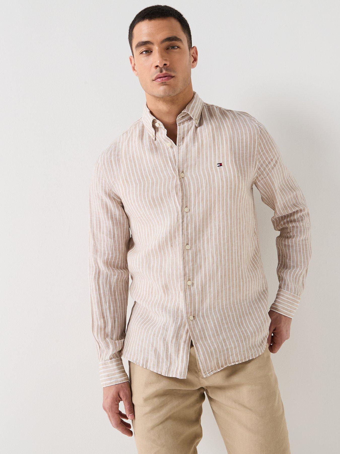 tommy-hilfiger-bengal-stripe-linen-shirt-light-beigeoutfit