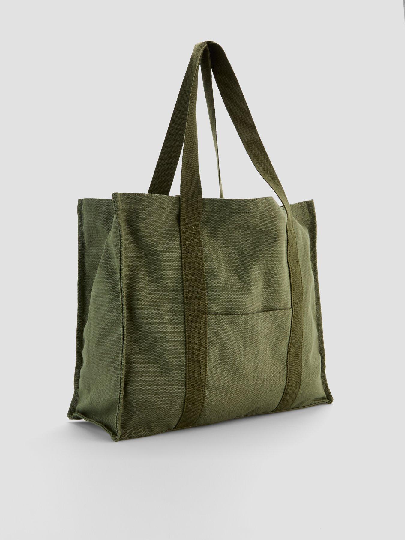 Image 2 of 4 of The Very Collection Canvas Double Strap Weekend Bag&nbsp;- Green