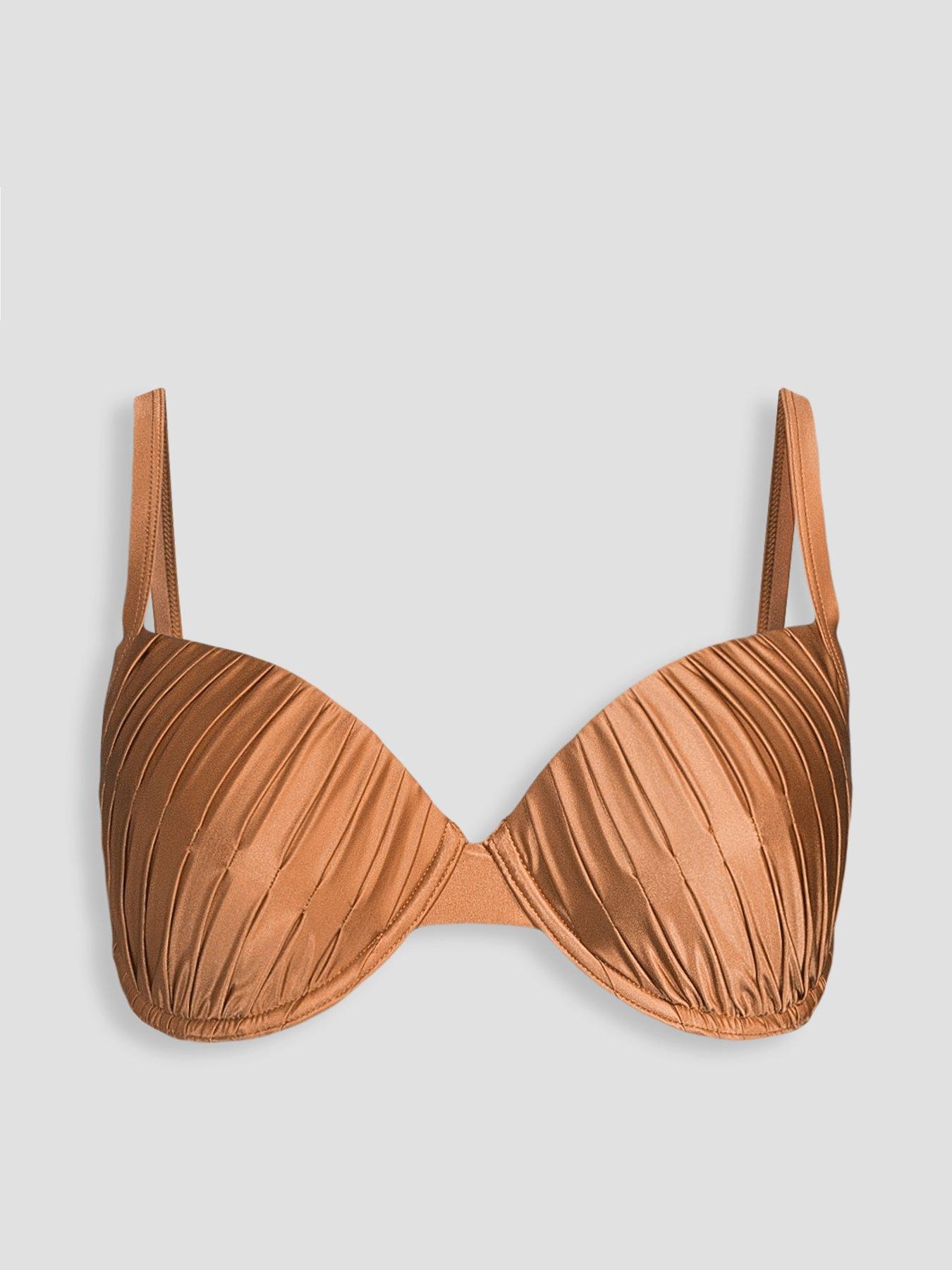 Image 7 of 7 of The Very Collection Pleated Underwired Bikini Top - Natural