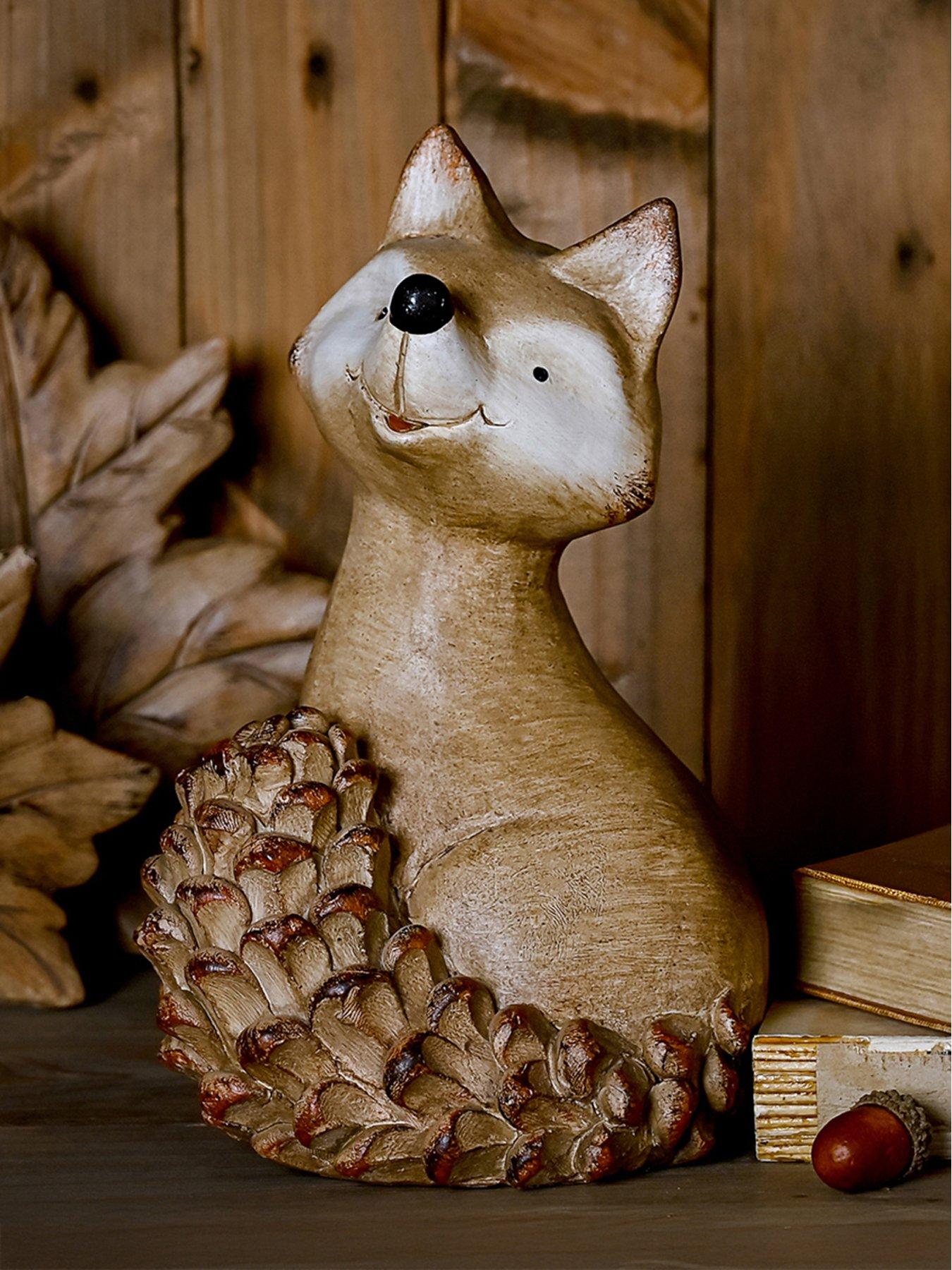 Country Living Country Living Wood Effect Resin Fox - Large