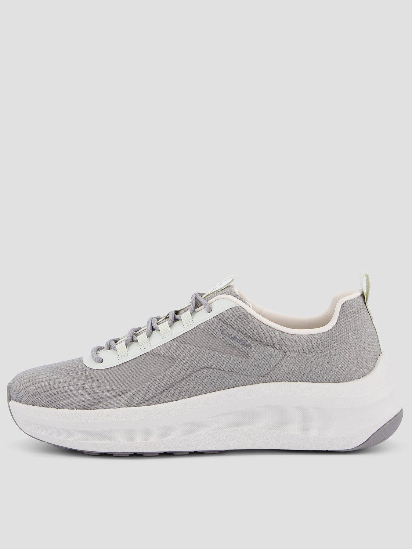 Calvin Klein Chunky Run Lacesock Stripe Knitted Trainer - Grey