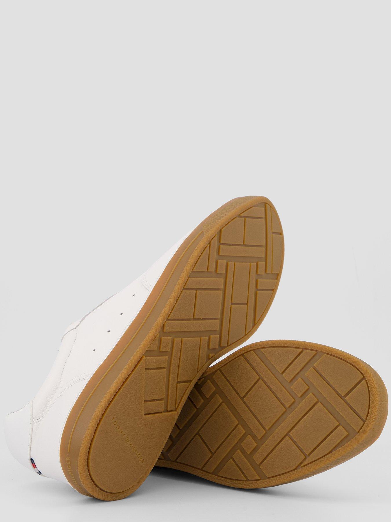 Image 4 of 7 of Tommy Hilfiger TH Lo Lux Leather Trainer - Off White