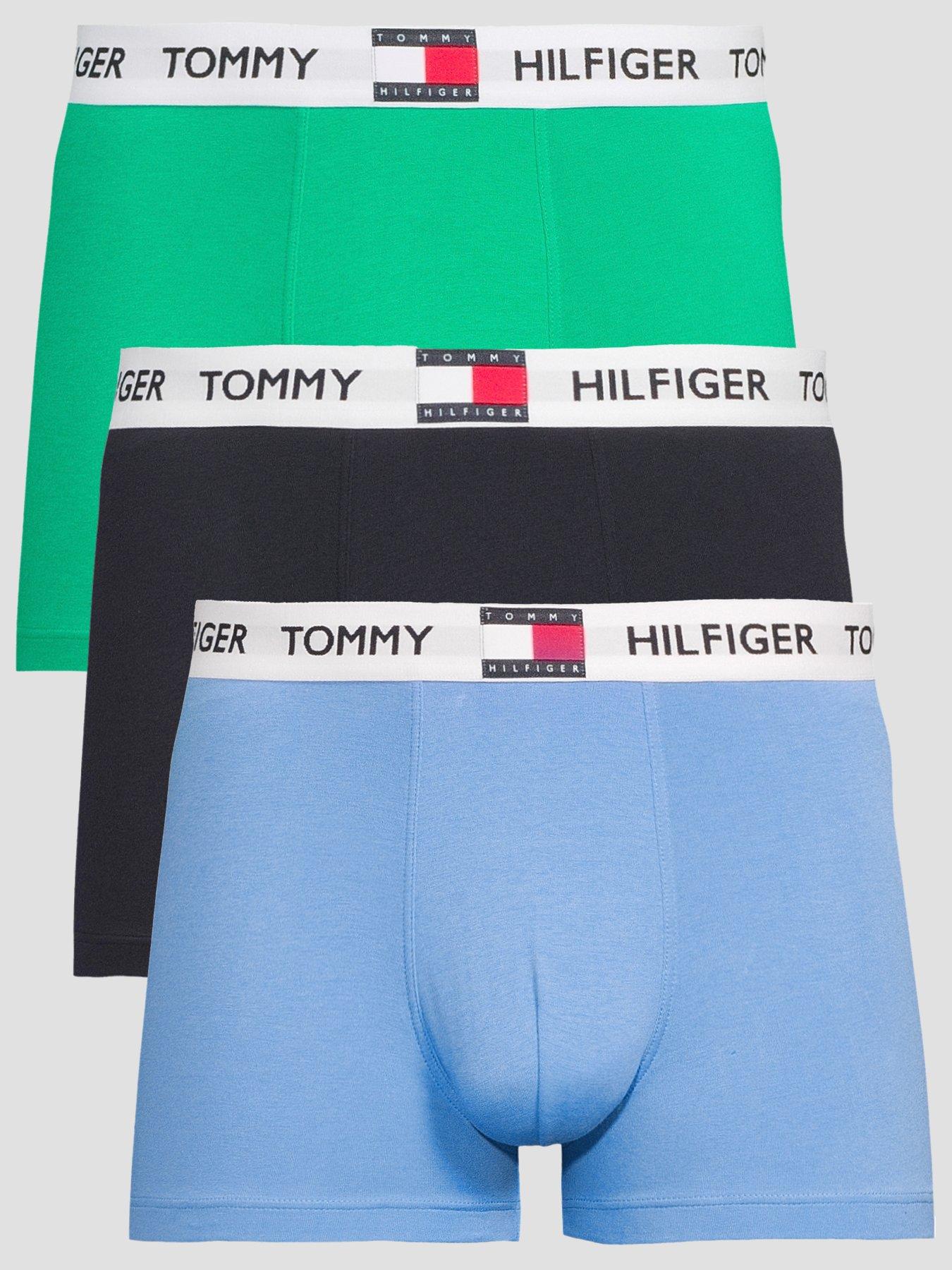 Image 1 of 3 of Tommy Hilfiger 3 Pack Heritage Cotton Badge Trunks - Assorted