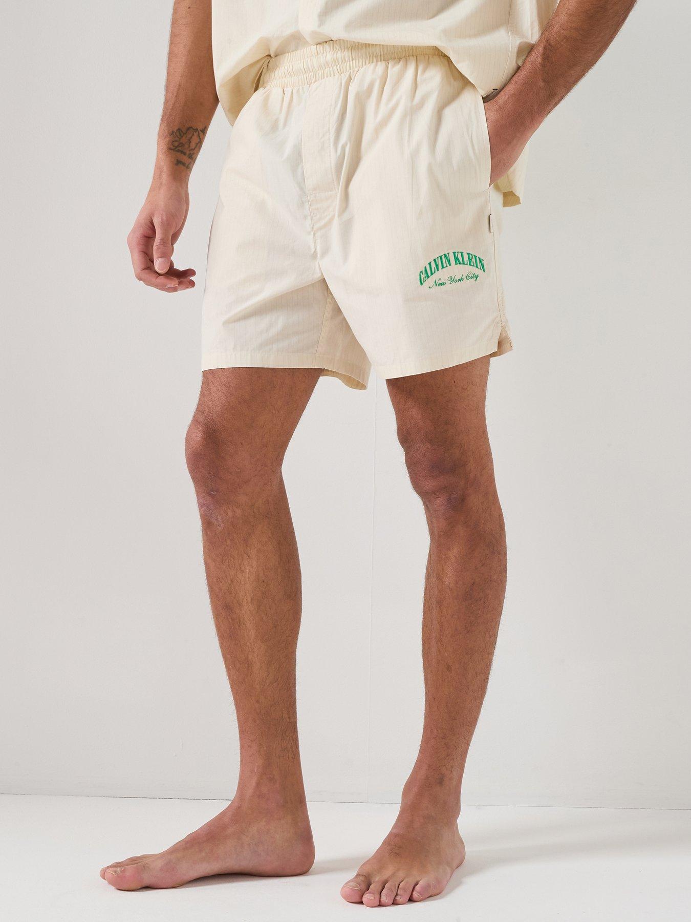 Image 1 of 6 of Calvin Klein Loungewear Heritage Crest Shorts - Off White