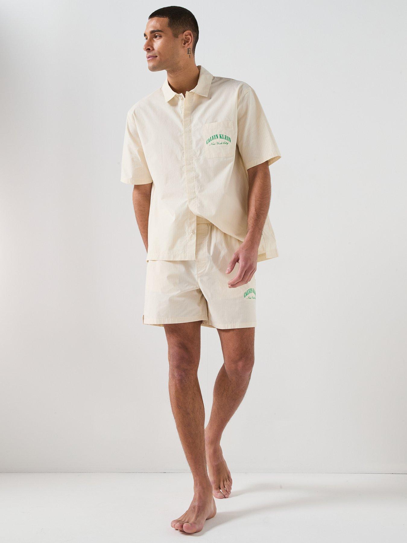 Image 3 of 6 of Calvin Klein Loungewear Heritage Crest Shorts - Off White