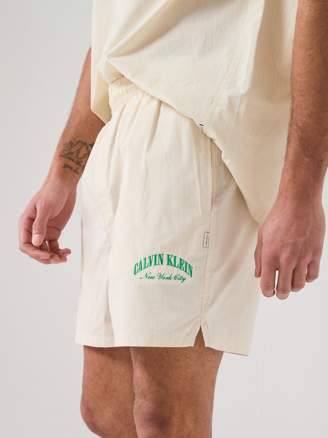 Image 4 of 6 of Calvin Klein Loungewear Heritage Crest Shorts - Off White