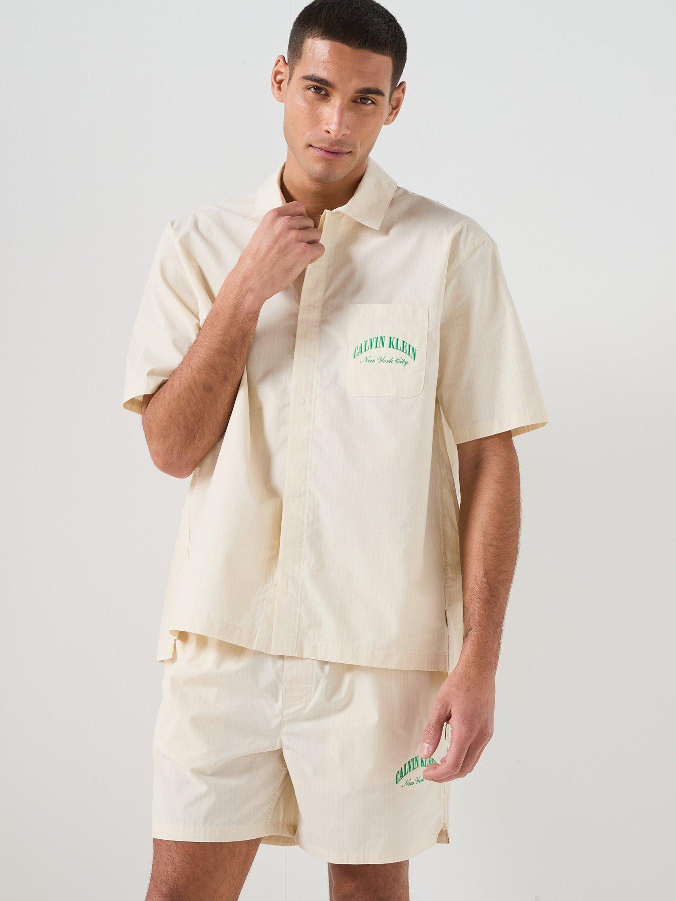 Image 5 of 6 of Calvin Klein Loungewear Heritage Crest Shorts - Off White