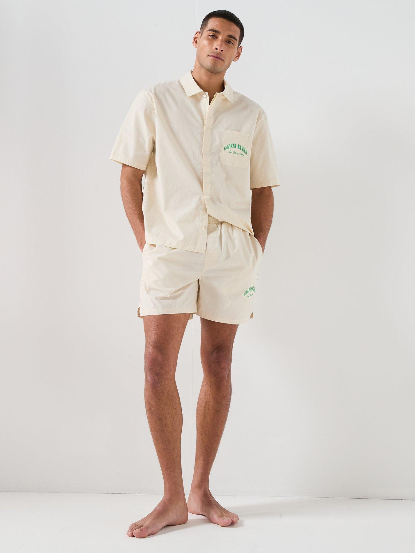 Image 6 of 6 of Calvin Klein Loungewear Heritage Crest Shorts - Off White