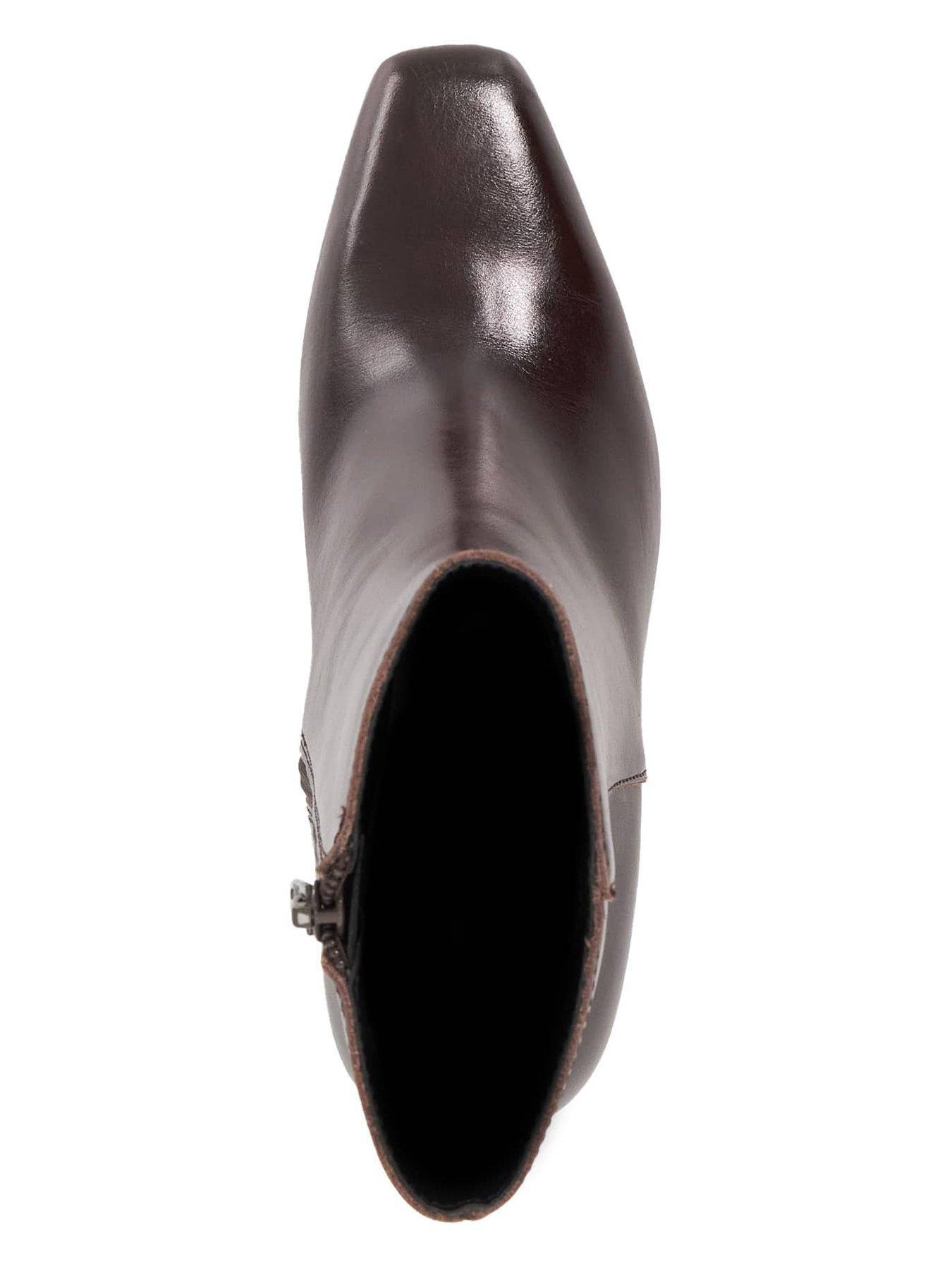 Image 5 of 6 of Dune London Ovation Square Toe Heeled Boots - Brown