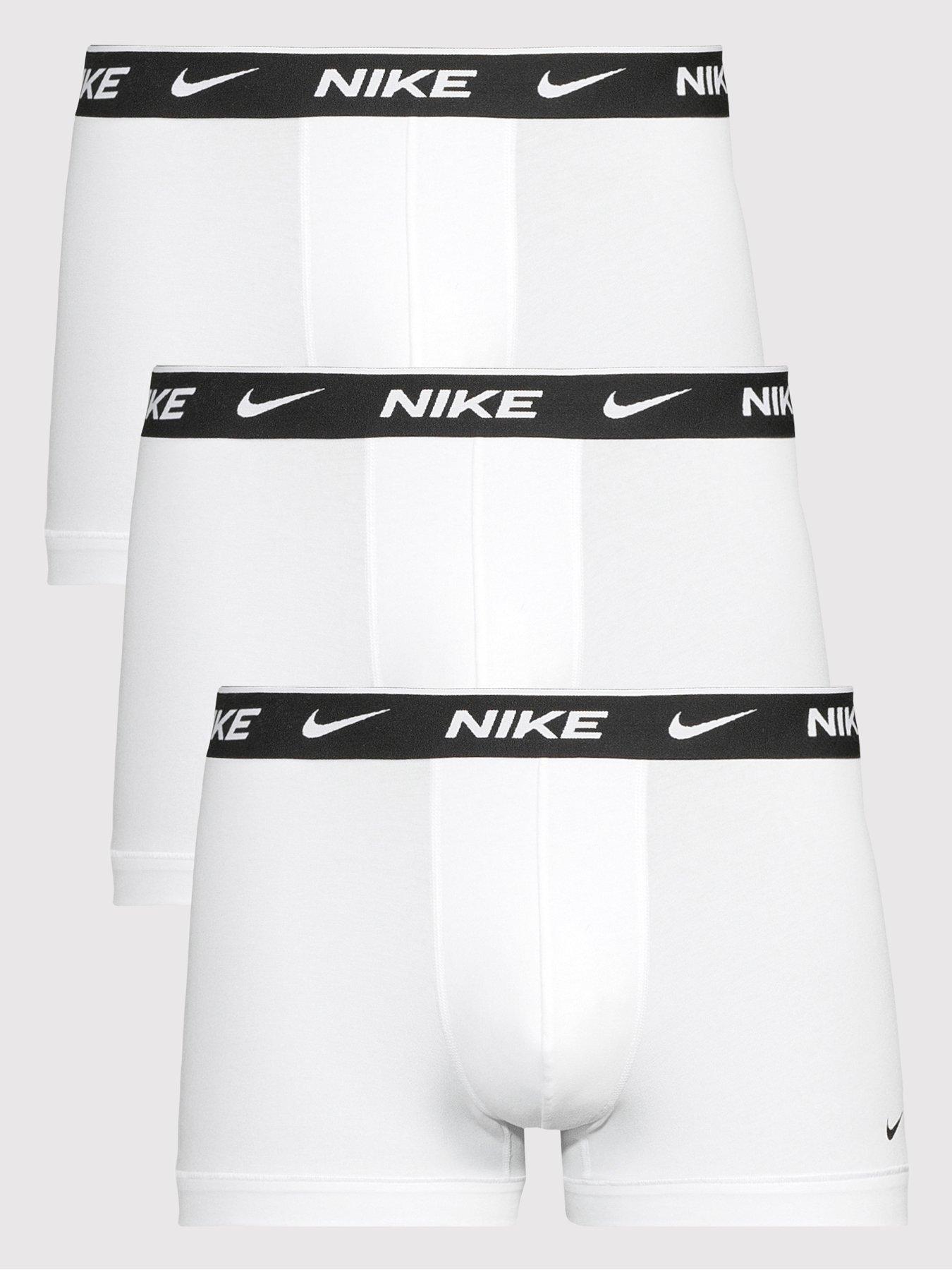 Image 1 of 4 of Nike Mens Cotton Stretch 3 Pack Trunks - White