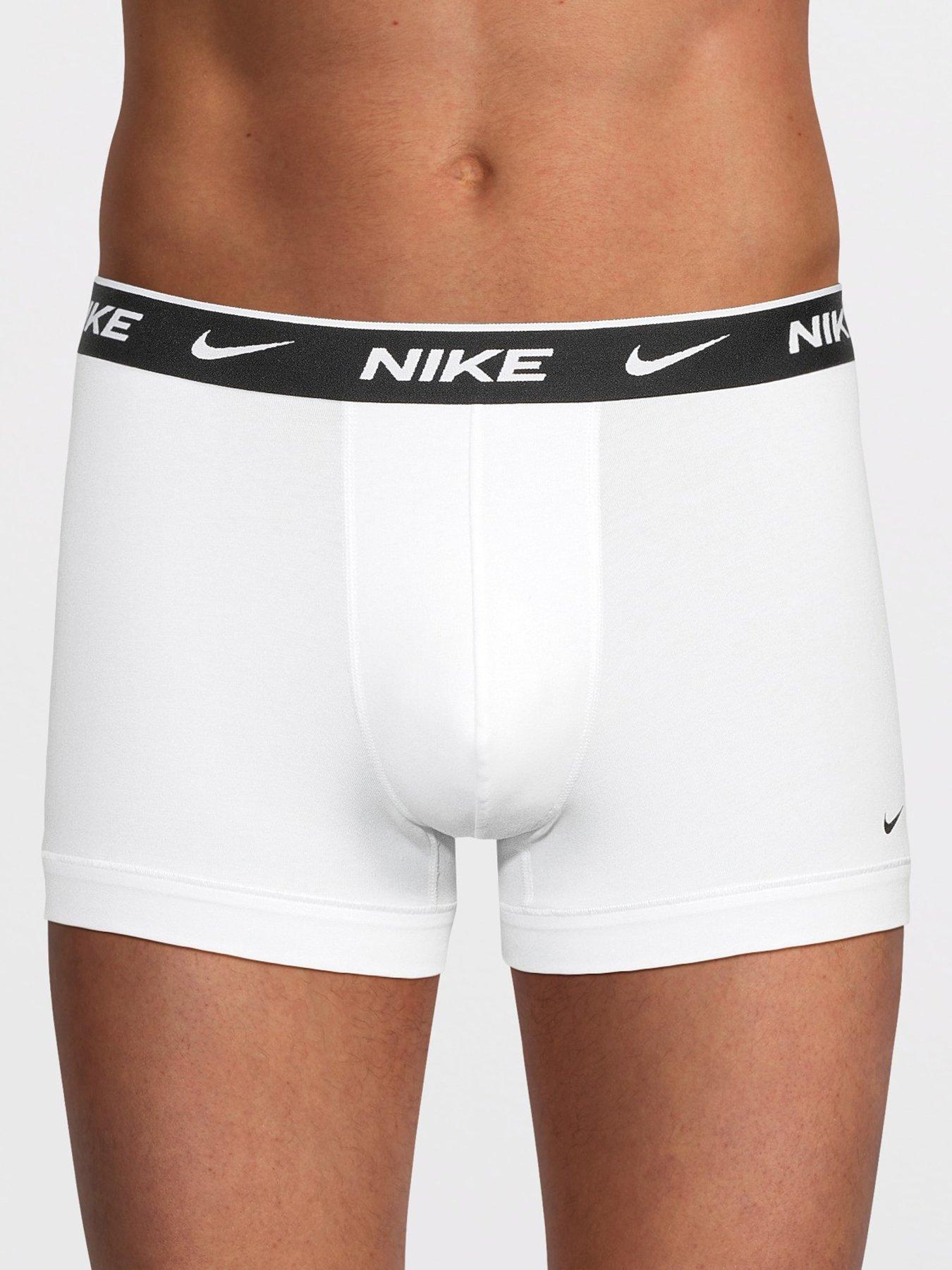 Image 2 of 4 of Nike Mens Cotton Stretch 3 Pack Trunks - White