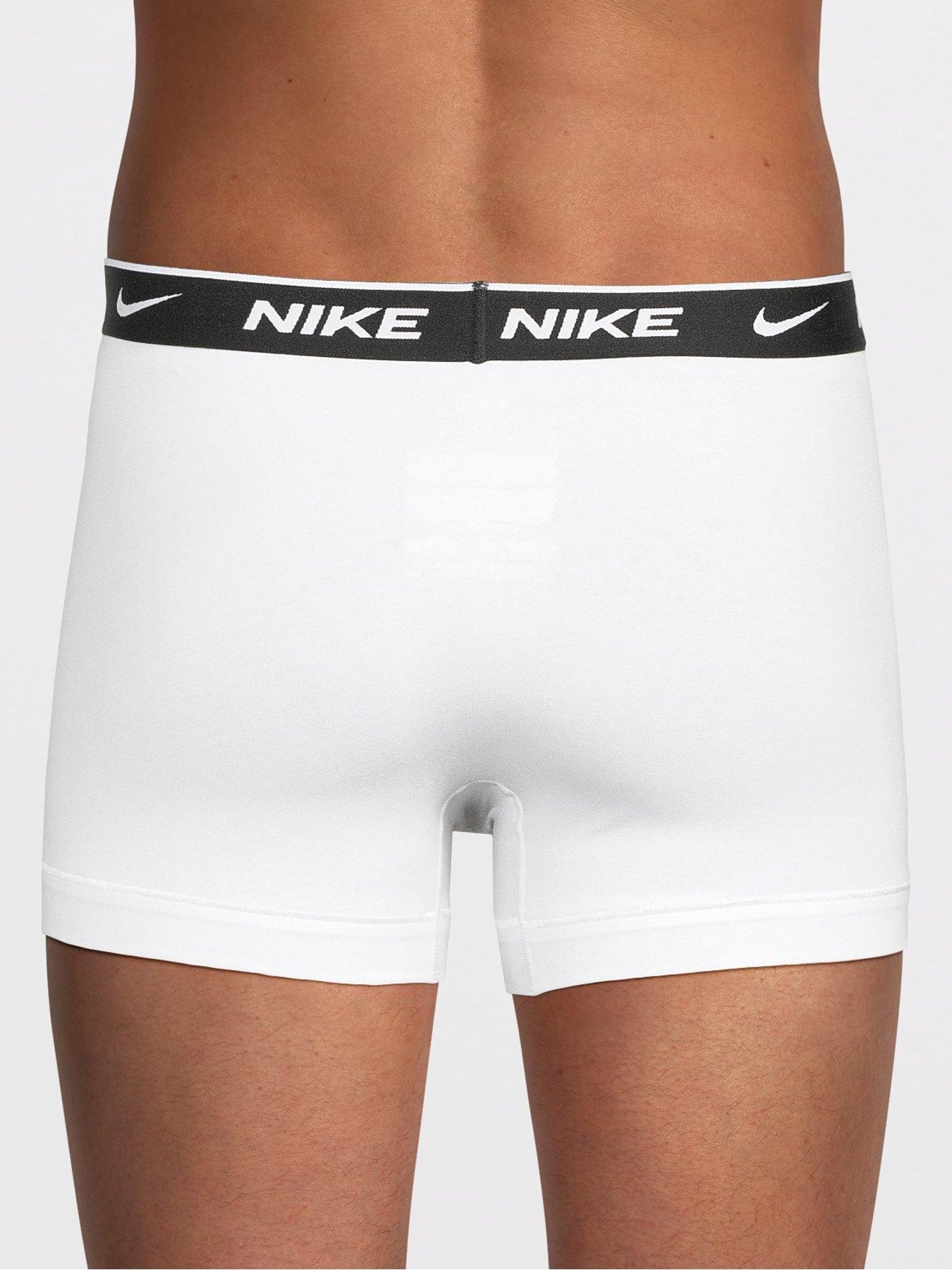 Image 3 of 4 of Nike Mens Cotton Stretch 3 Pack Trunks - White