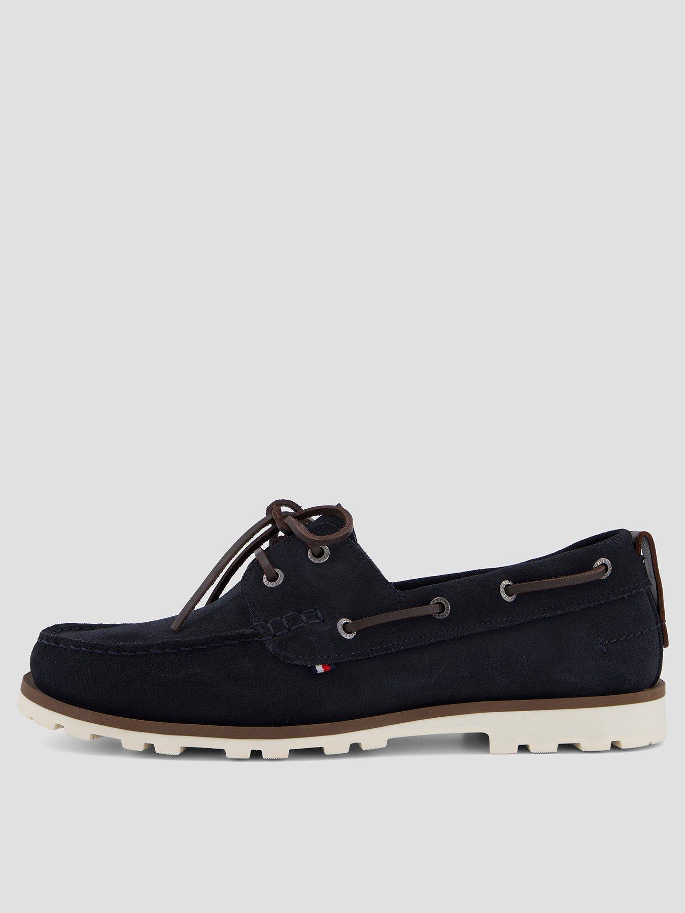 Image 1 of 7 of Tommy Hilfiger Hilifger Light Suede Boat Shoe - Navy