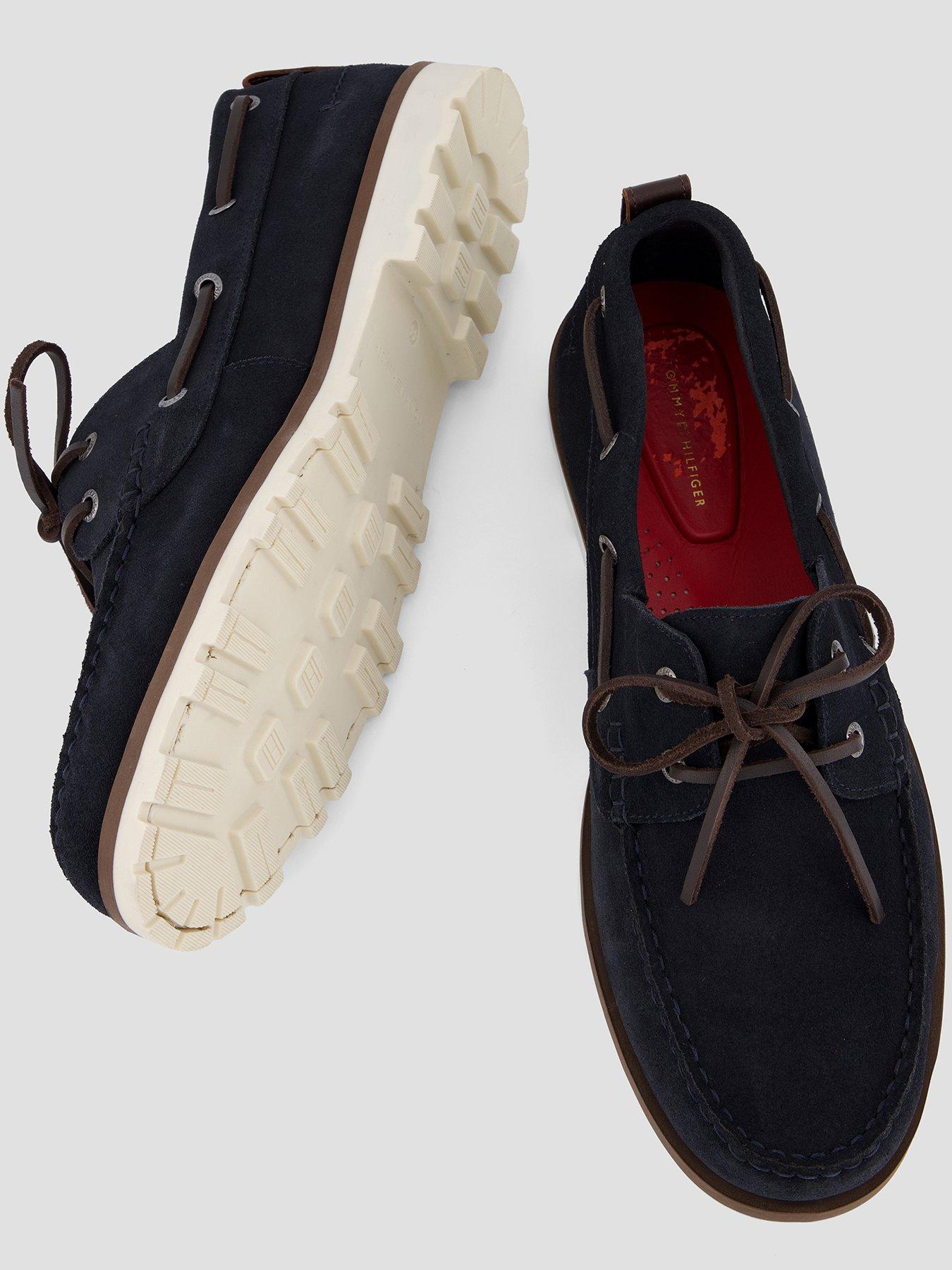 Image 3 of 7 of Tommy Hilfiger Hilifger Light Suede Boat Shoe - Navy