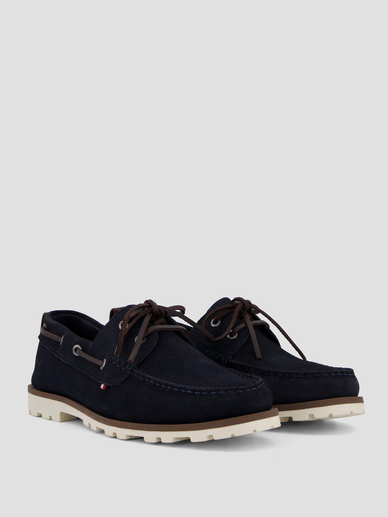 Image 6 of 7 of Tommy Hilfiger Hilifger Light Suede Boat Shoe - Navy